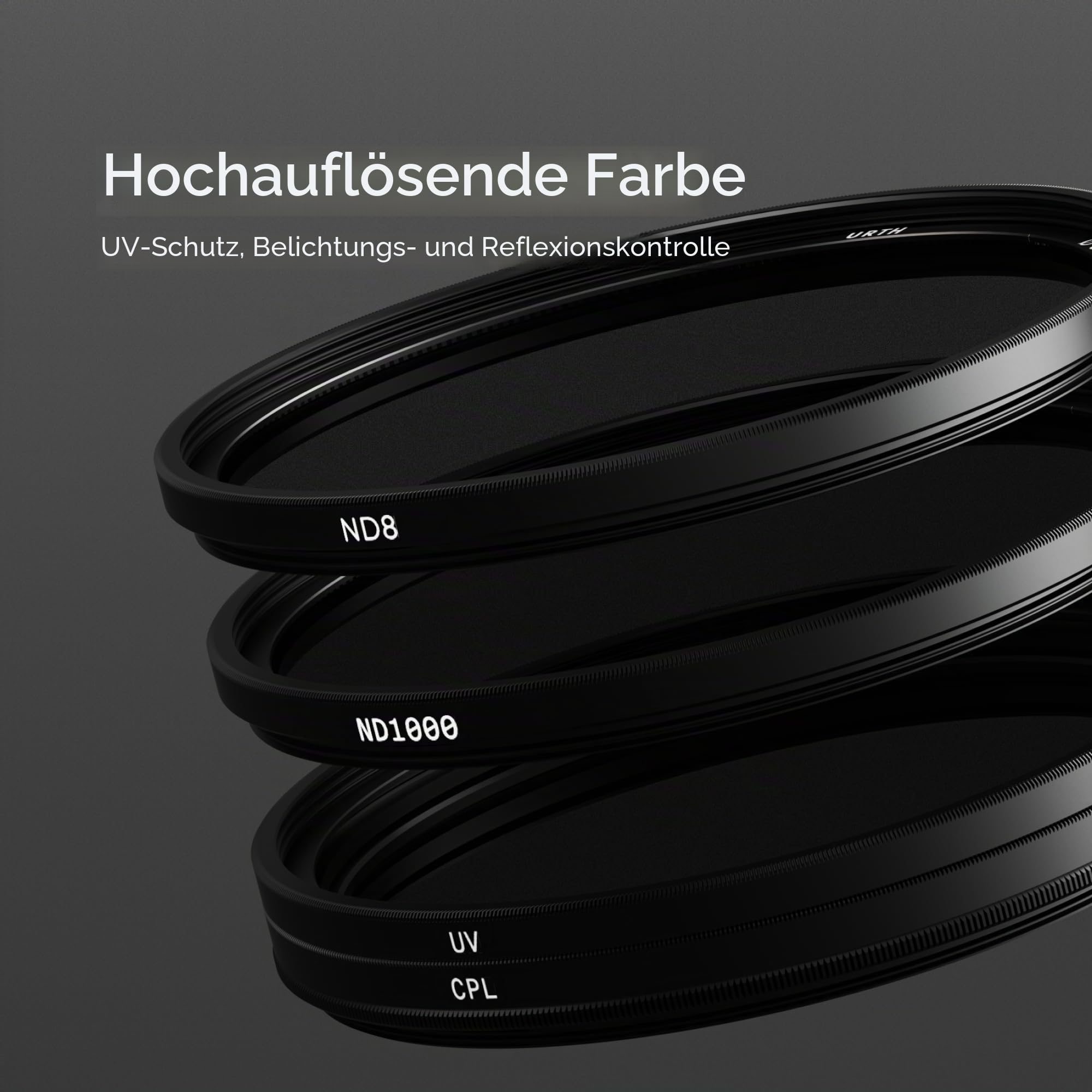 Urth 49 mm 4-in-1 UV, Zirkularer Polfilter (CPL), ND8, ND1000 Filter Kit (Plus) — Essentials Filterset, nanobeschichtetes optisches Glas, ultraflache Kamerafilter mit 2 Kappen Set
