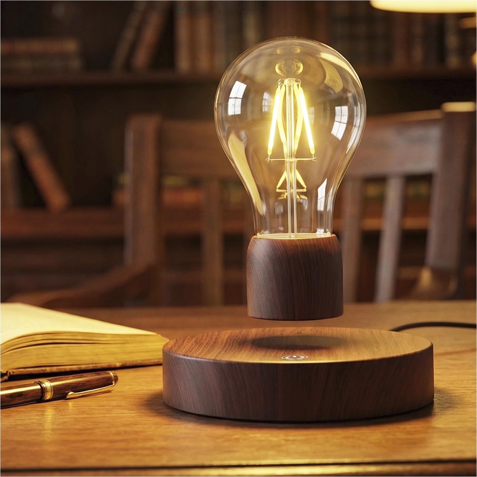 Magnetische schwebende, drahtlose LED-Glühbirnen-Tischlampe für einzigartige Geschenke, Raumdekoration, Nachtlicht