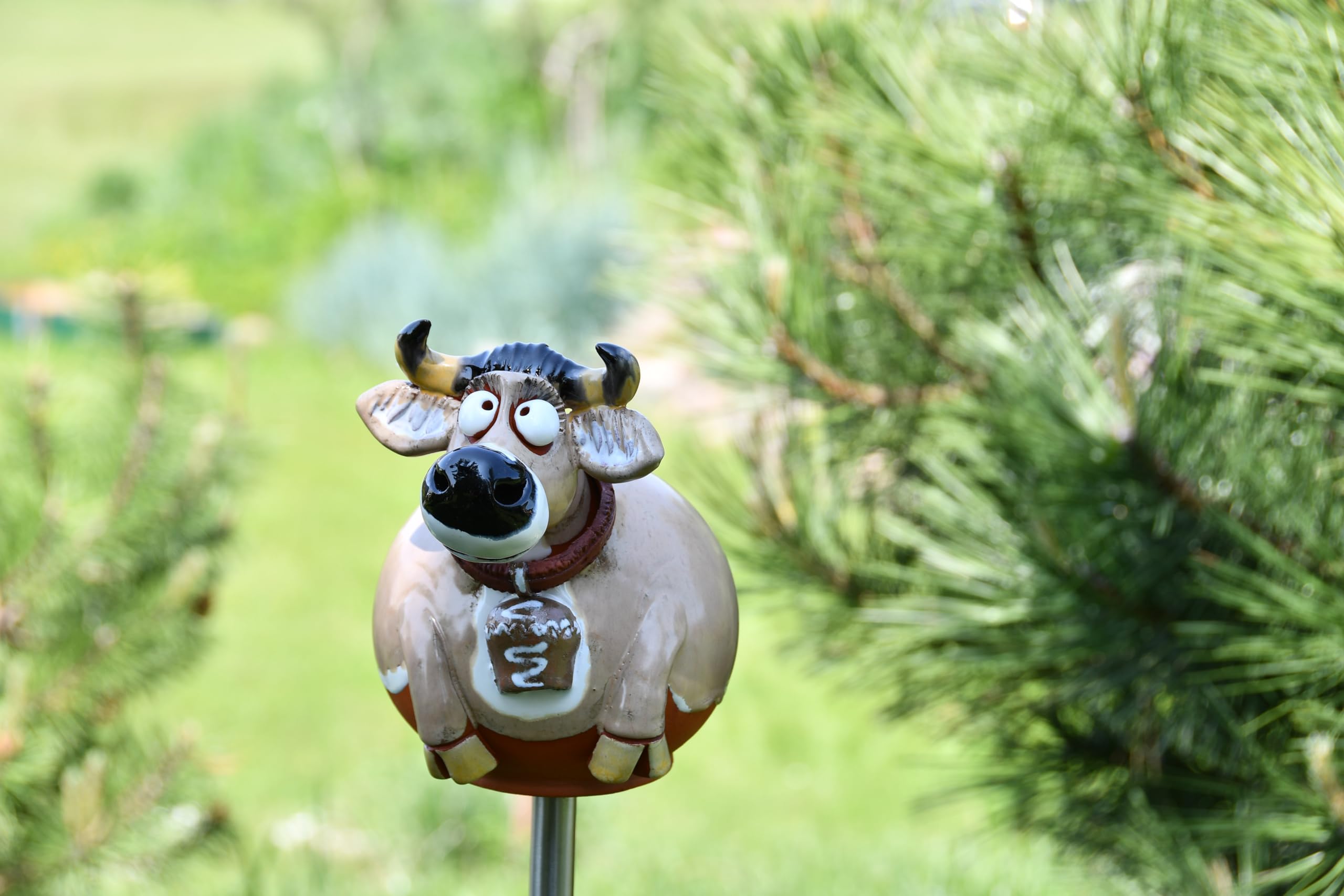 Decorazione da giardino in ceramica, realizzata a mano, decorazione da giardino per esterni, resistente alle intemperie, decorazione da giardino, in ceramica, statuette da giardino e statue da