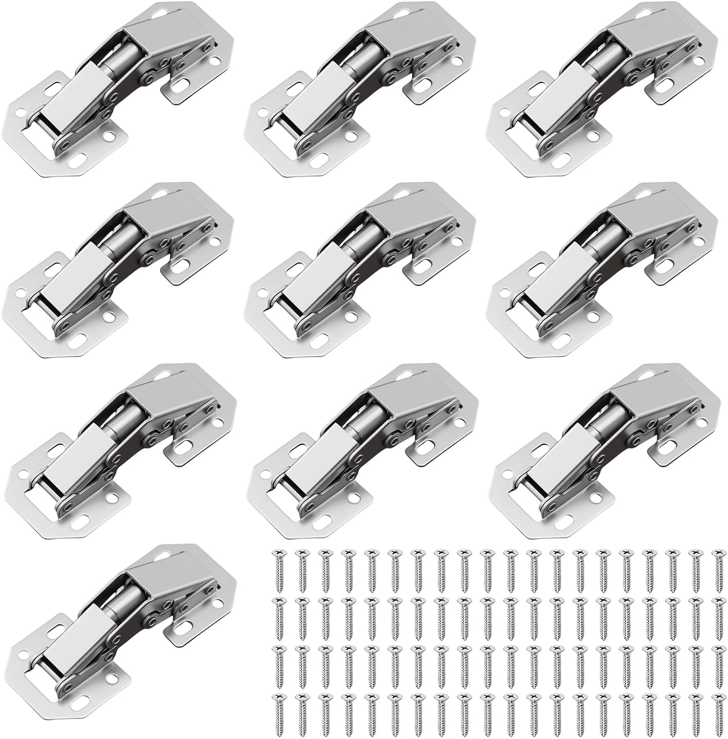 10 Pack Cabinet Hinges with Screws, Soft Close Door Hinges 90° Kitchen Cupboard Hinges, Quiet Kitchen Cabinet Hinges for Wardrobe and Cupboard Doors
