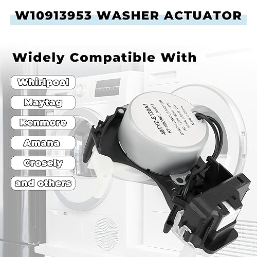 Miniatura 2 de Nuevo KT-155867_REV011 50SM21-1-221B 49tyz-e120a1 W11481722 W10913953 Actuador de cambio de arandela (120v 60hz 2.8w) para Whirlpool Maytag