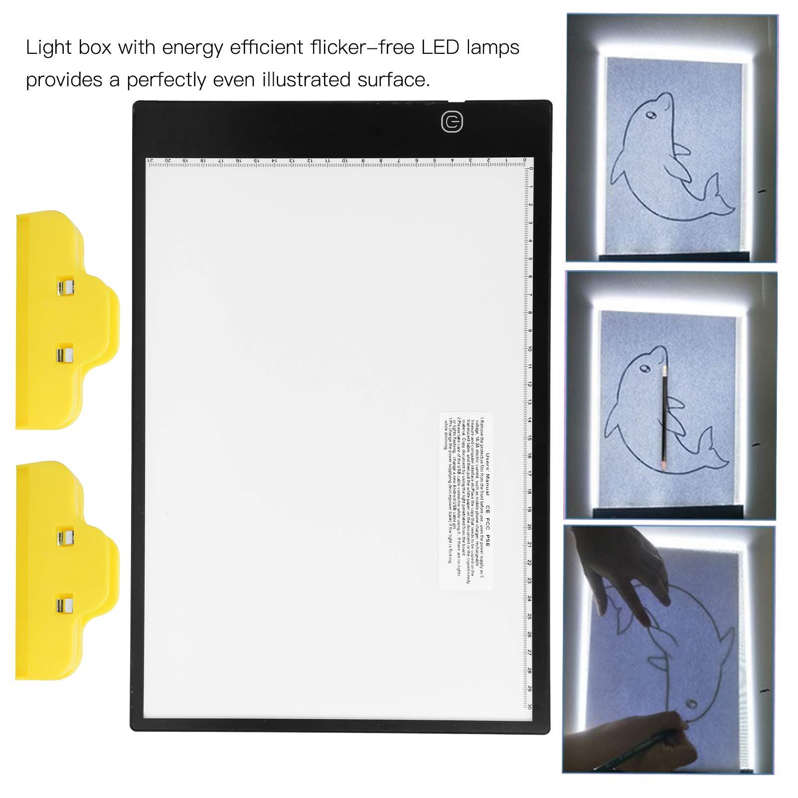 Scatola luminosa portatile A4 con LED, tavoletta da disegno per la tracciatura, blocco per copiare con luminosità regolabile per artisti e bambini, tavoletta per la tracciatura a r