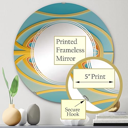 Miniatura 3 de Pink Moon Awakening Art Nouveau I - Espejo de tocador, espejos de baño, espejos de pared para sala de estar, dormitorio, espejo redondo, grande, 24