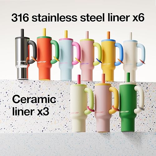 Miniatura 2 de CHAKO LAB BaWang - Vaso aislado de acero inoxidable | Vaso con asa y popote de 33 onzas, apto para portavasos para viajes, botella de agua a prueba