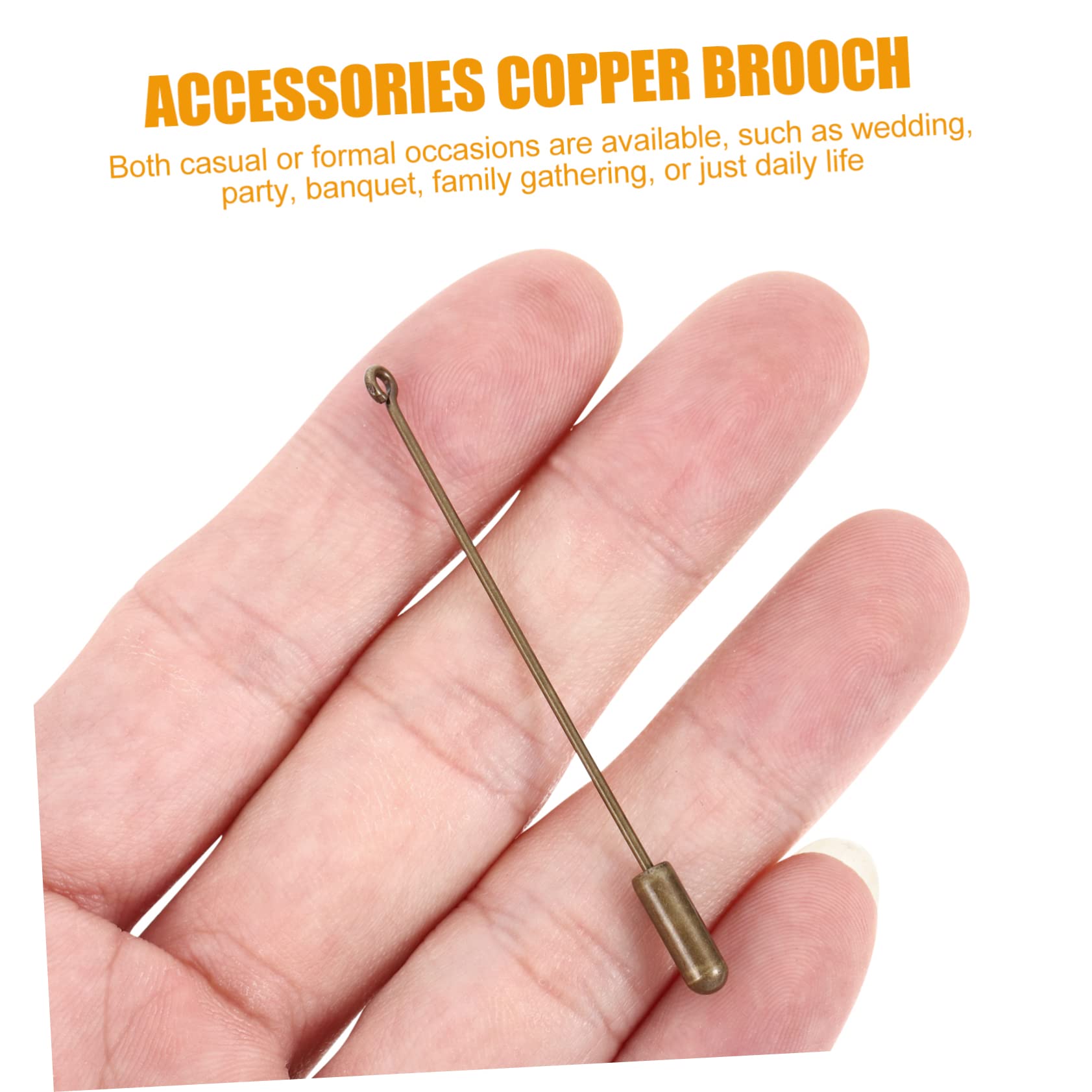 NX Garden Broche De Cobre, 20 Unidades, Pasador De Metal Hecho A Mano, Joyería Hecha A Mano, Alfiler De Ojo De Aguja Larga Para Solapa, Bufanda, Sombrero, Pasadores De Seguridad Con