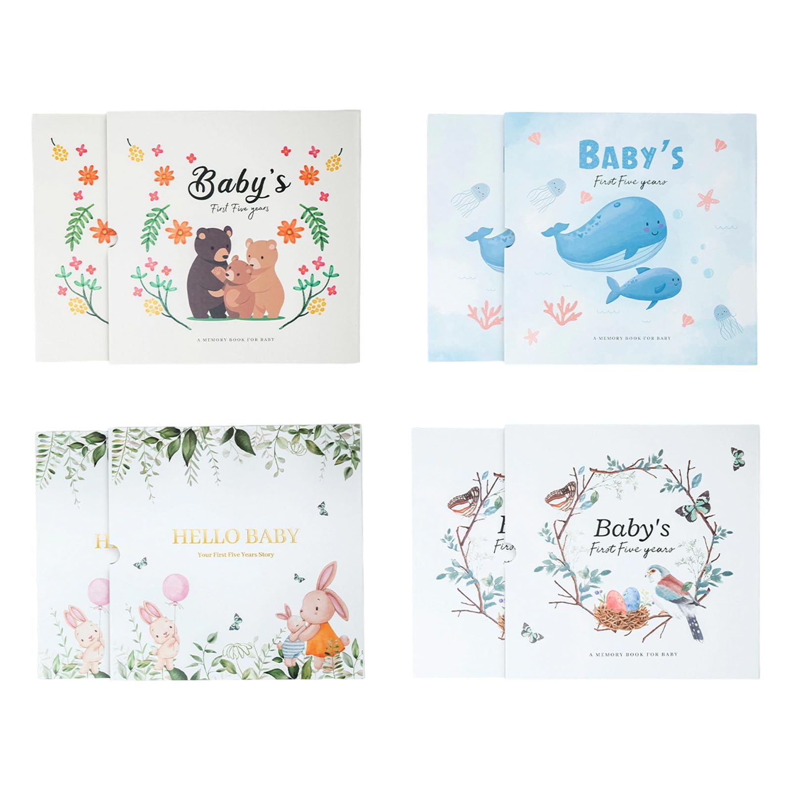3 Neugeborenen Erinnerungsalbum: Verfolgen Sie Baby Meilensteine, Handabdrücke und Fotos des ersten Jahres | Ideales Baby Wachstumstagebuch für neue Eltern