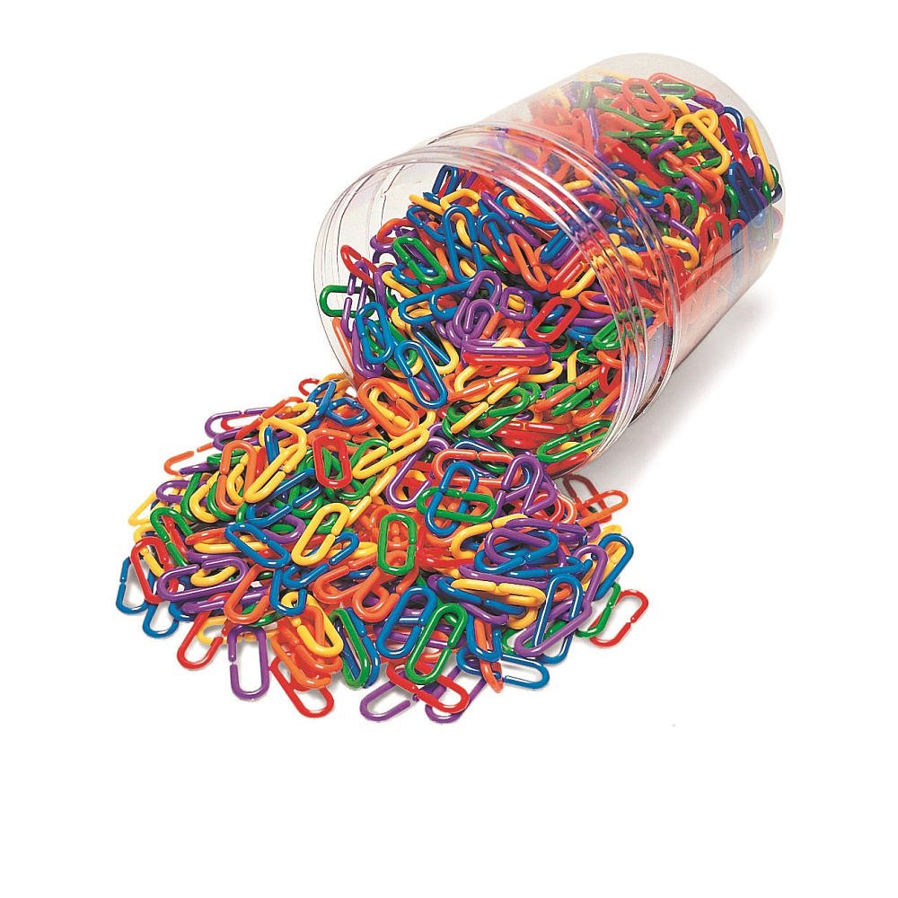 Learning Resource Rainbow Link 'n' Learn Links - Bucket of 1000 Pieces, Ages 4+| Grades PreK+ Preschool Supplies for Classroom and Homeschool, Early Counting & Sorting Skills