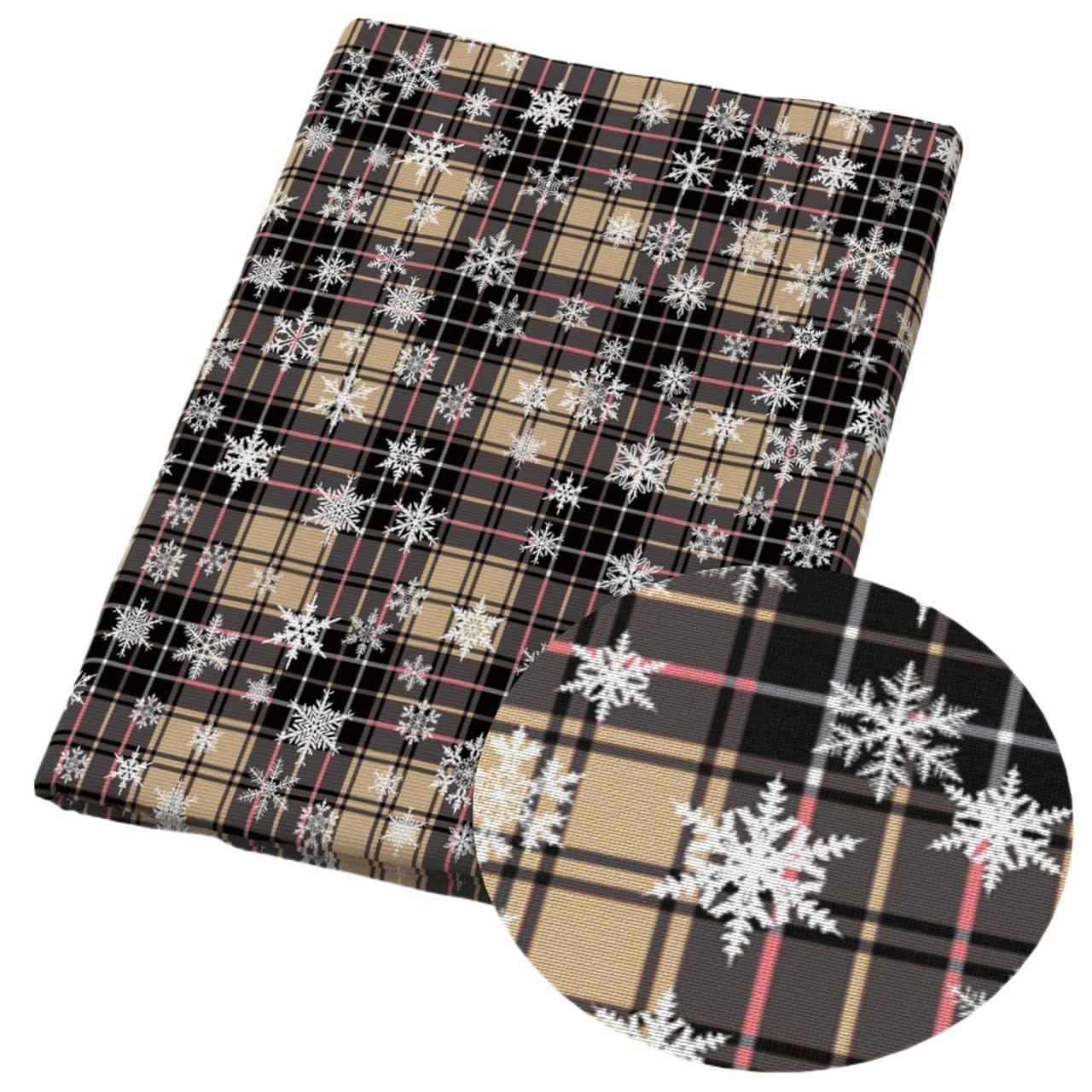 Material for Sewing 50 * 145cm Christmas Plaid Grid Patchwork Polyester Cotton Fabric for Tissue Sewing Quilting Fabrics Needlework Material(1112969)