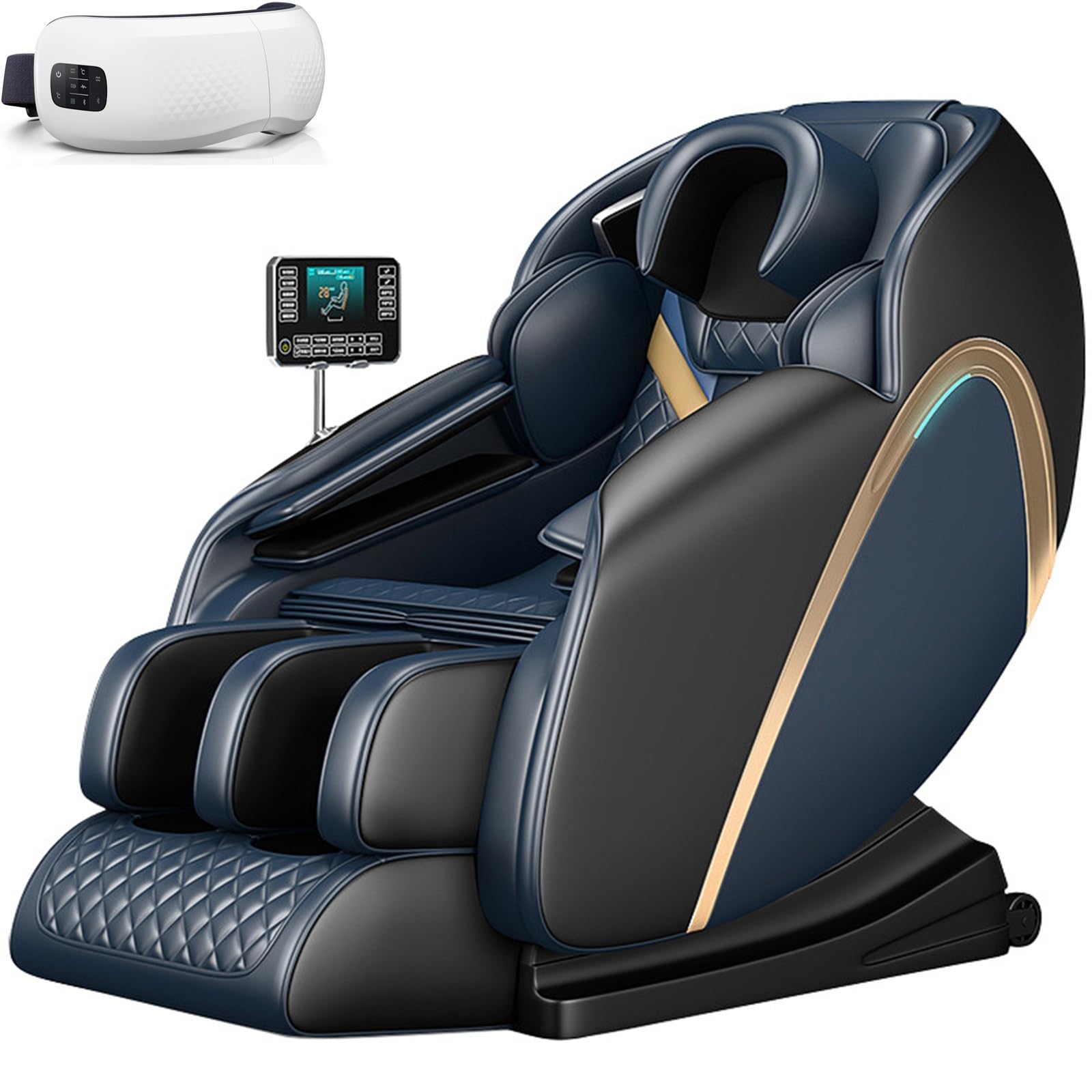 Poltrona Massaggiante Intelligente, controllo Vocale Altoparlanti Bluetooth 6 Programmi Automatici Adatta A Famiglie Di Mezza Età E Anziane(Noir)