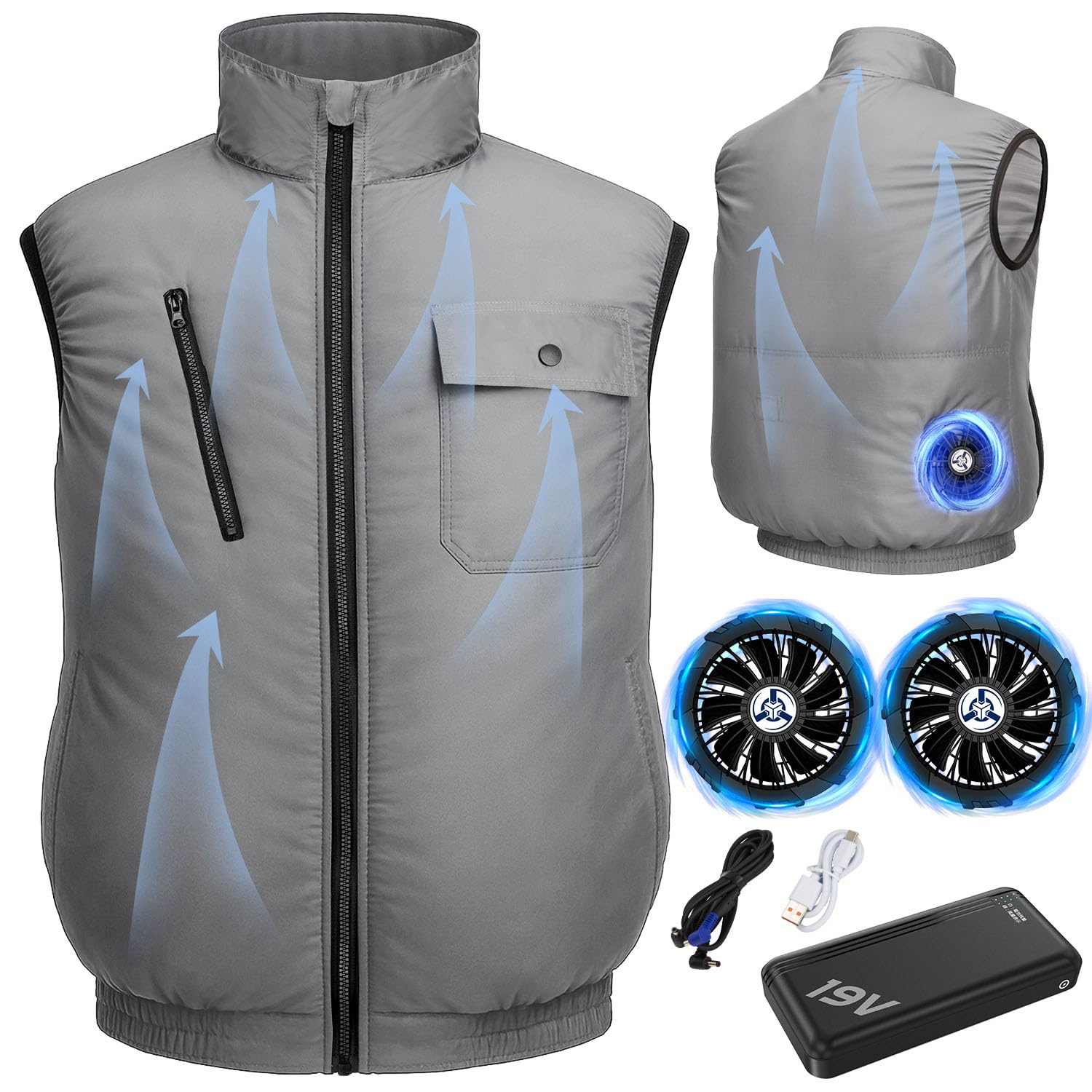 Amazon.co.jp: [Sumeriy] 空調作業服 ベスト ファン・バッテリーセット