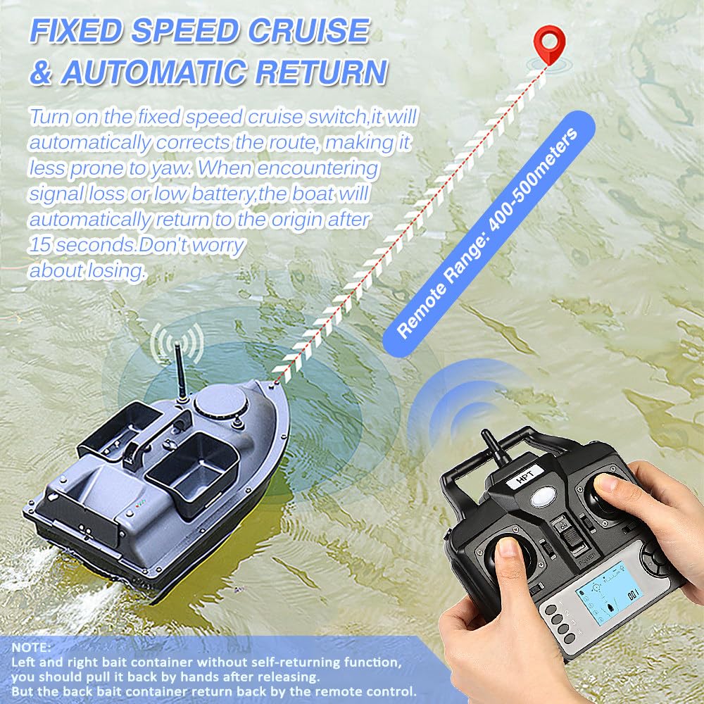 łódka Z Gps Rc Feed Boat (2 Baterie 5200 Mah) + Bezprzewodowa Echosonda, Z 3 Katapultami I Podwójnym Silnikiem, Oznaczenie 16 Miejsc Do łowienia Ryb,C