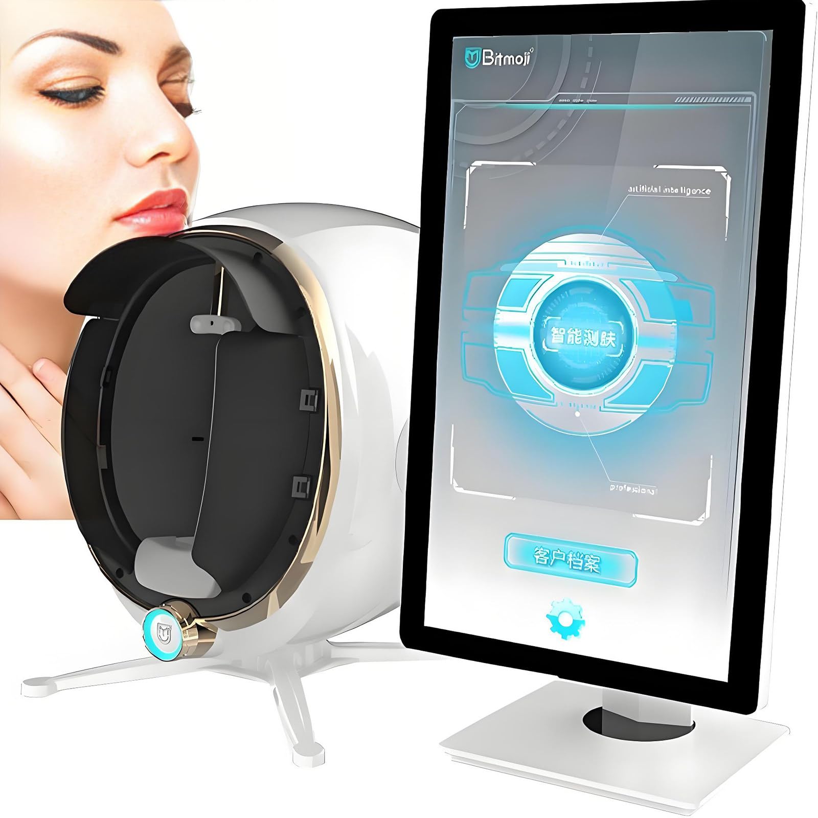 Analizador De Piel Profesional, 13,3/21,5 Pulgadas, Detección Y Análisis De Piel Facial, Detector De Piel Inteligente 3D De 38 Millones De Píxeles.,8espectros 21.5in