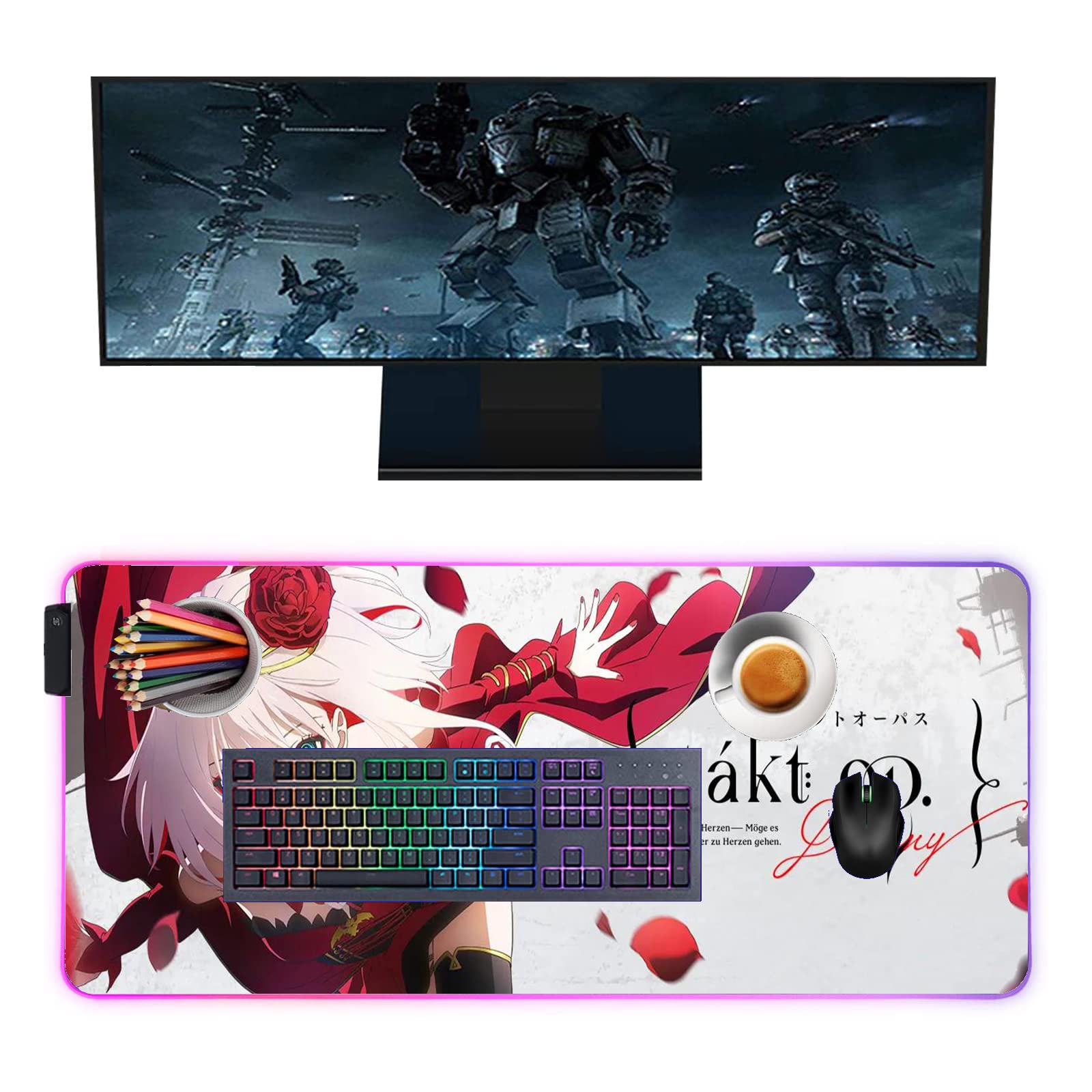 Amazon.co.jp: ゲーミングマウスパッドタクトオーパスアニメRGBLED