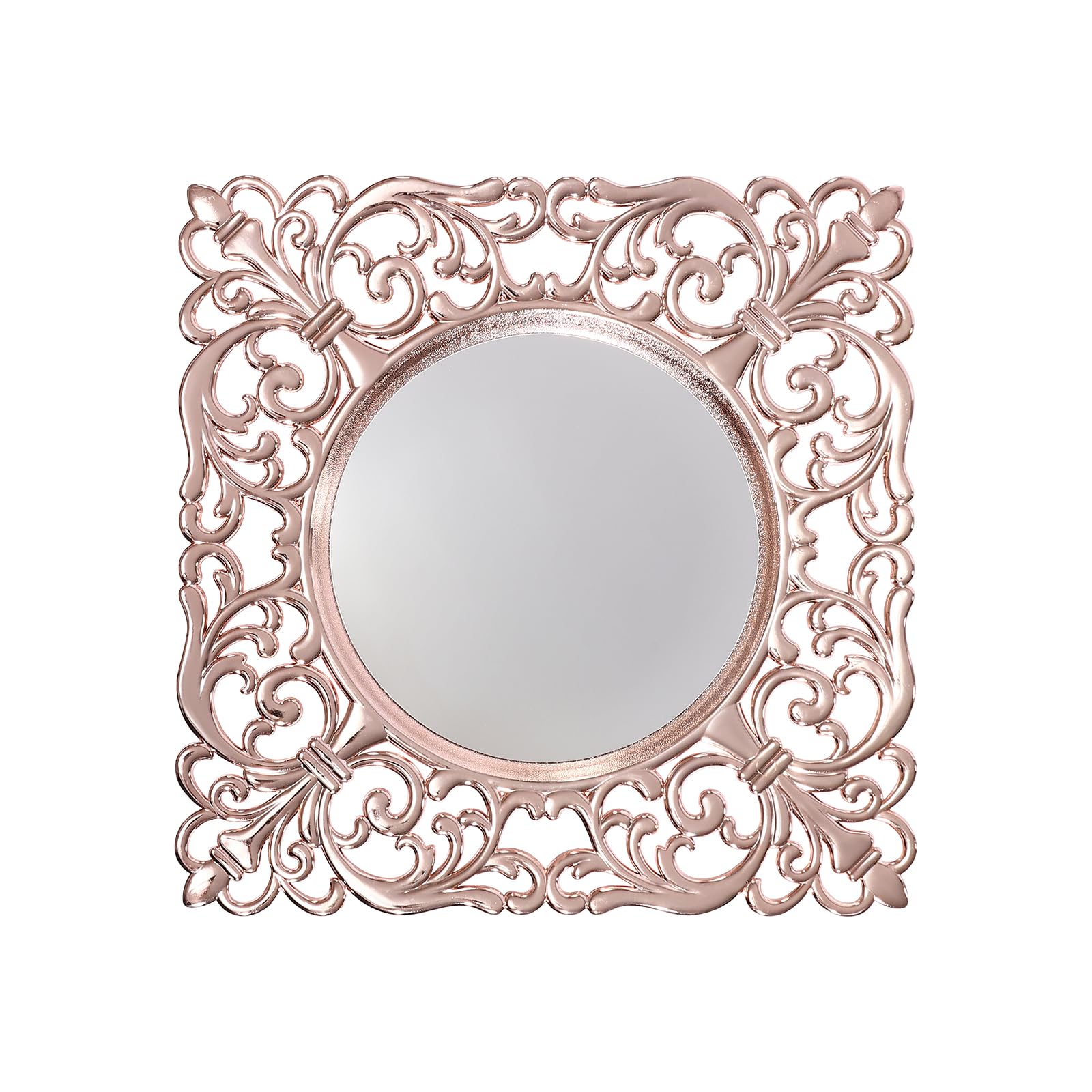 6 Pcs Rosy Gold Square Acrylic Charger Plates 11.8