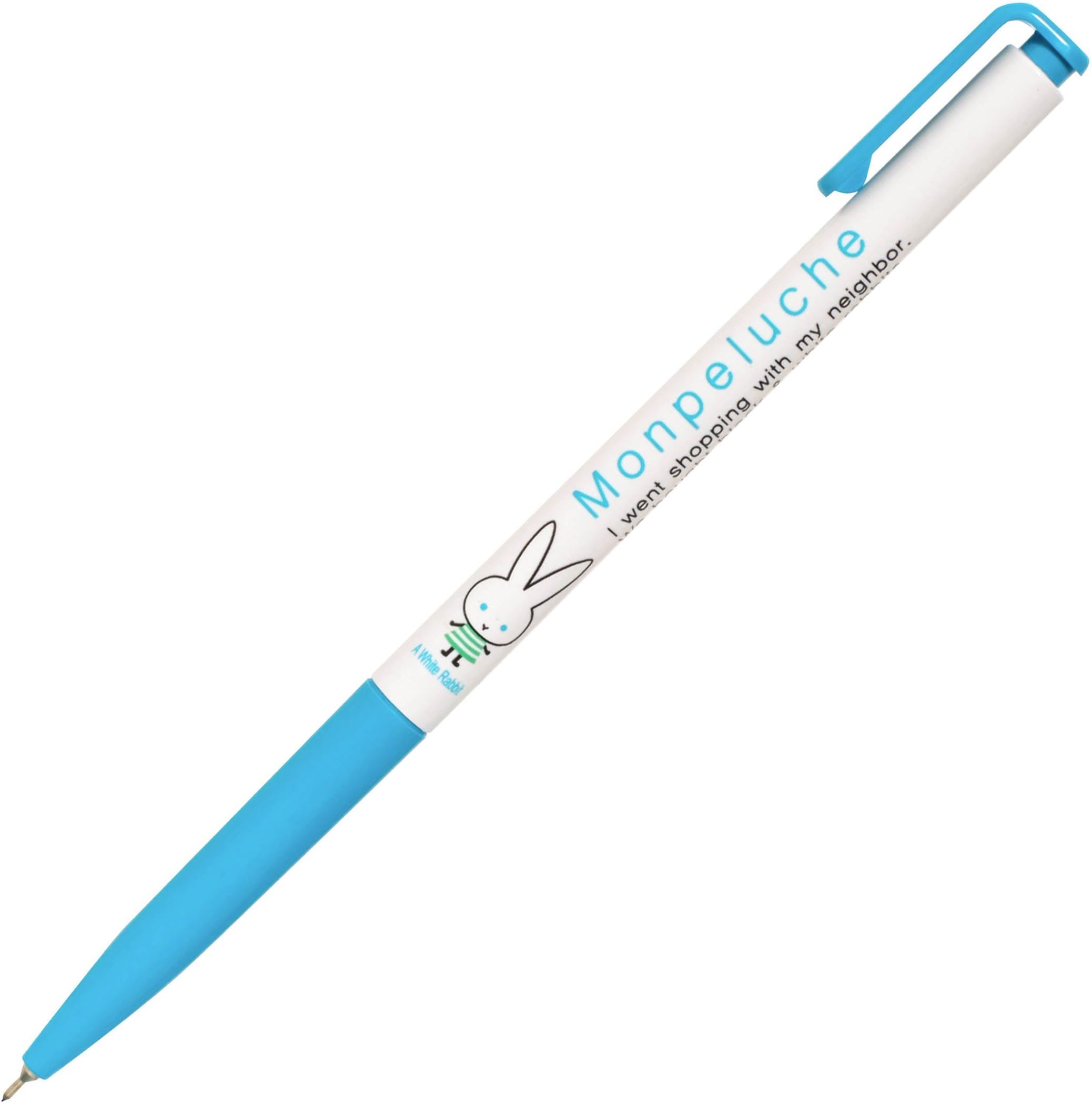 Xeno Shinzi Katoh Monpeluche, 0.38mm, Slim Ballpoint Pen, Sky Blue (Pack of 12)