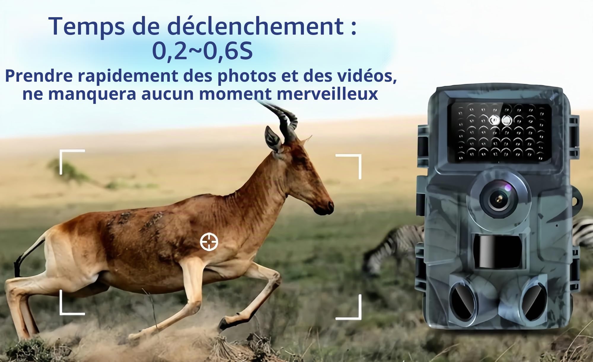 Chasse Caméra 4K/1680P 60MP Full HD avec Carte SD 32GB | Infrarouge Vision Nocturne Animaux | Piège Photographique Étanche Suiveuse Exterieur Traque IR - Caméra de Chasse