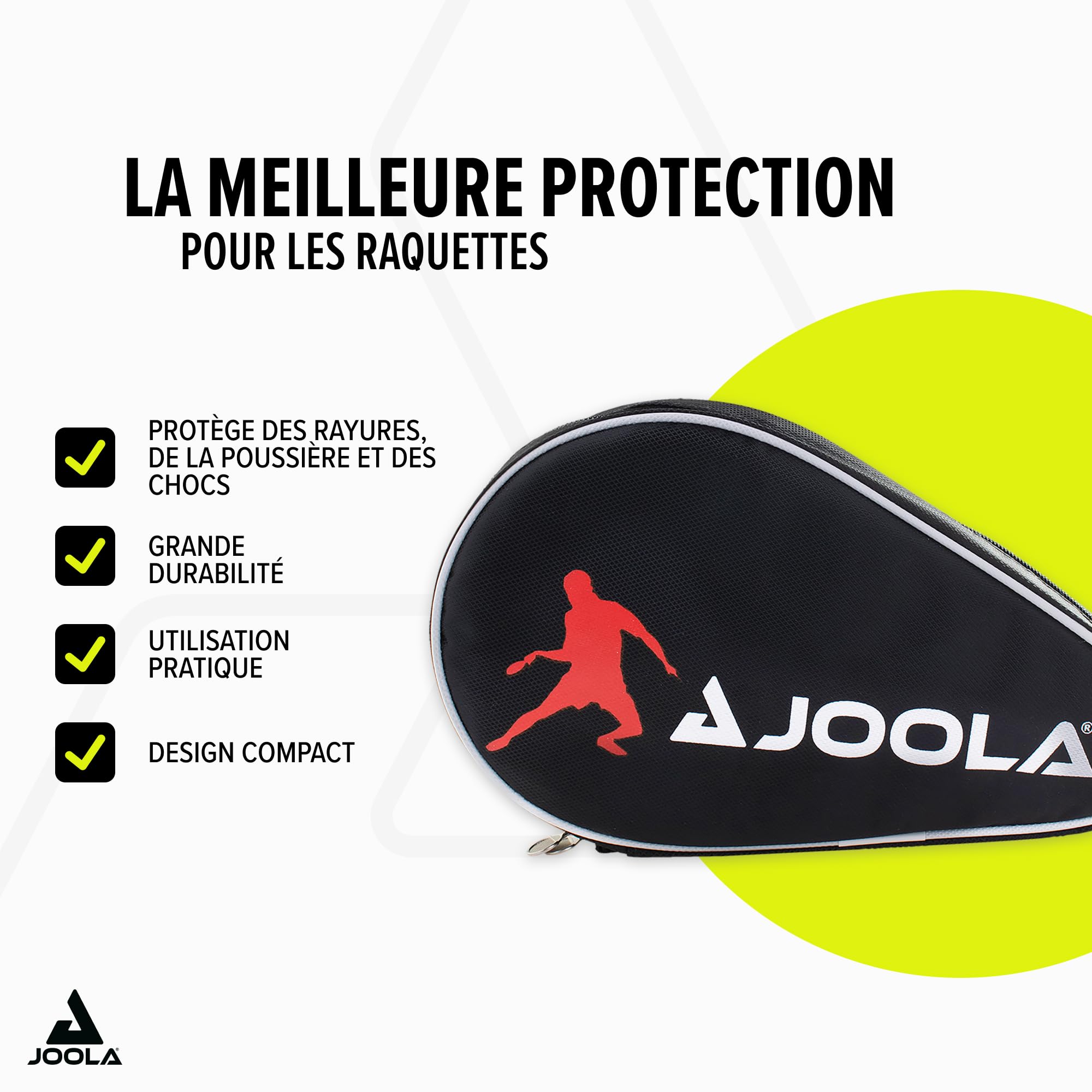 JOOLA Housse de Raquette de Tennis de Table imperméable 2 Sacs Noire Rouge 28x17x4 cm