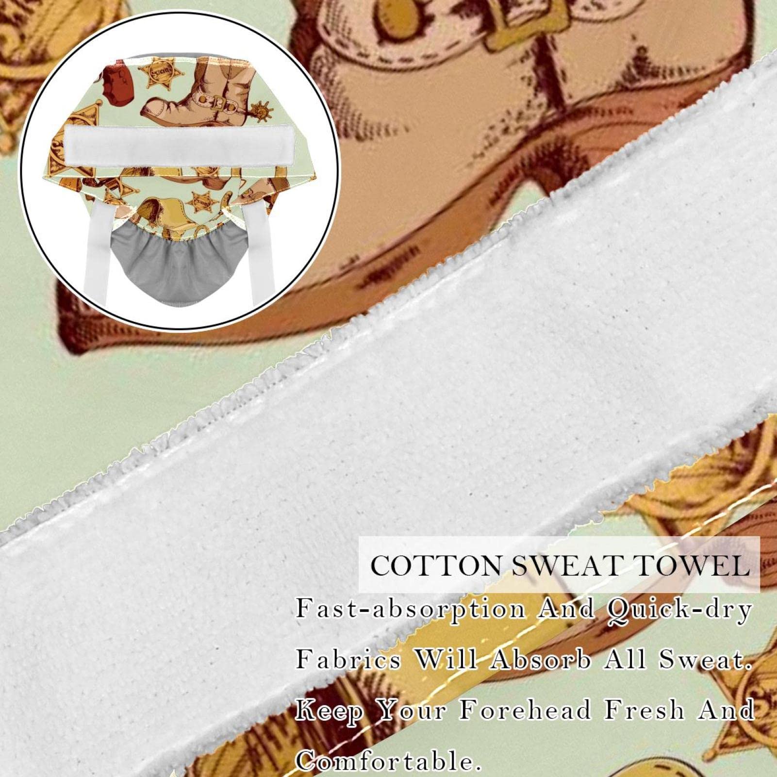 IROLSKDNFH Adjustable Working Caps with Buttons for Women Wild West Cowboy Pattern Surgical Nurse Hats 105 Pack