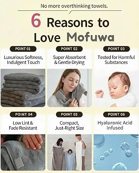 Microfiber Bath Towels Set, Compact Size 20 x 43 in, Hyaluronic Acid-Infused, Soft on Skin, 4 Pack, Quick Dry, Absorbent (Smoky Blue)