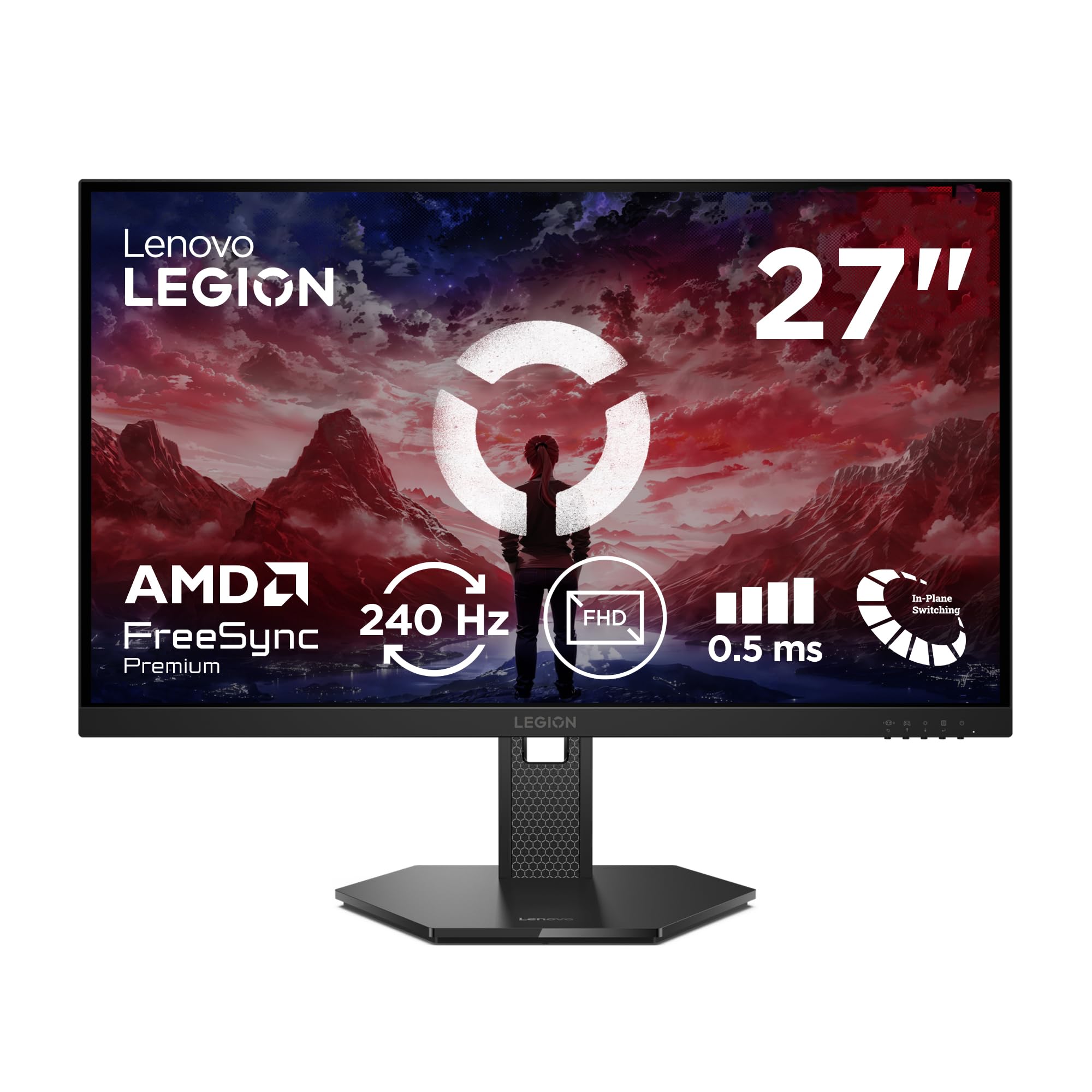 Lenovo Legion 27-15 | 27" Monitor Gaming IPS Full HD | 240Hz | 0.5 ms | DP 1.4, 2x HDMI 2.1 | AMD FreeSync Premium | Regolabile | VESA 100x100