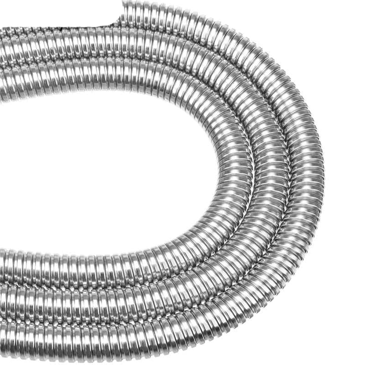 BAtlam G1/2 1,5 m de Acero Inoxidable Doble interbloqueado Manguera de pulverización de baño Cabezal de Ducha Tubo de fontanería Manguera de Ducha de baño Flexible-predeterminado