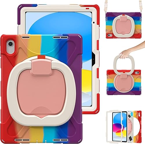 Vista 130 de Funda para iPad (A16) de 11 pulgadas 2025, Aslo para iPad 10 de 10.9 pulgadas 2022, funda resistente a prueba de golpes, soporte giratorio, soporte