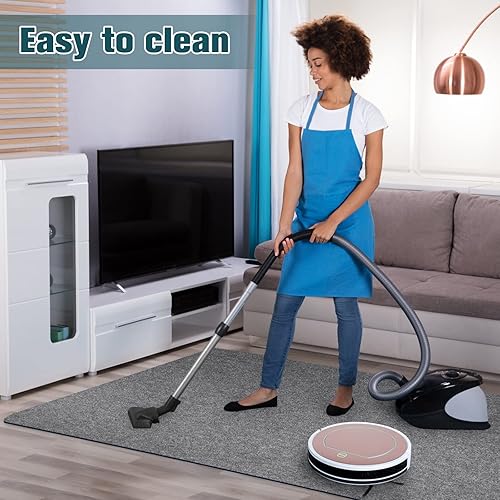 Miniatura 5 de Tapete para silla de escritorio para suelo de madera dura y azulejos, 55 x 63 pulgadas, tapete para silla de oficina para sillas rodantes, material