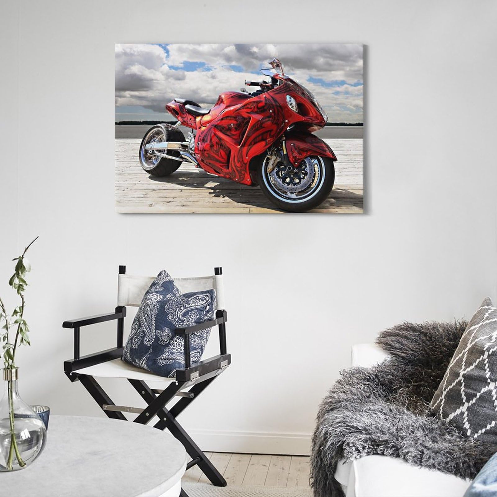 Poster Moto Suzuki GSX-R1000 – Toile Murale Sportive 30x45 Cm, Décoration Garage Ou Chambre