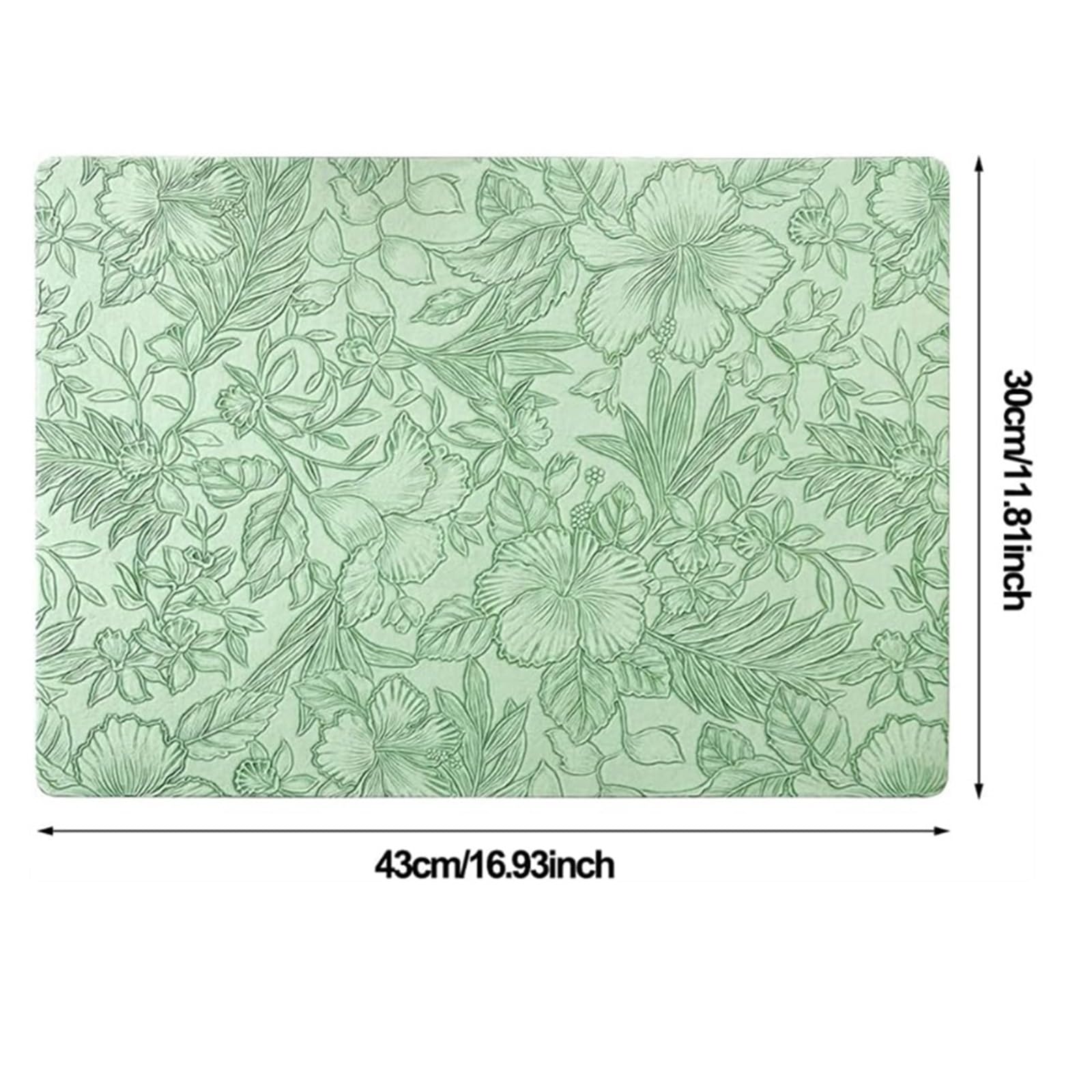 Manteles Individuales Manteles Individuales Antideslizantes for Mesa de Comedor, manteles Impermeables y Lavables, for(Green,4PCS 43x30CM)