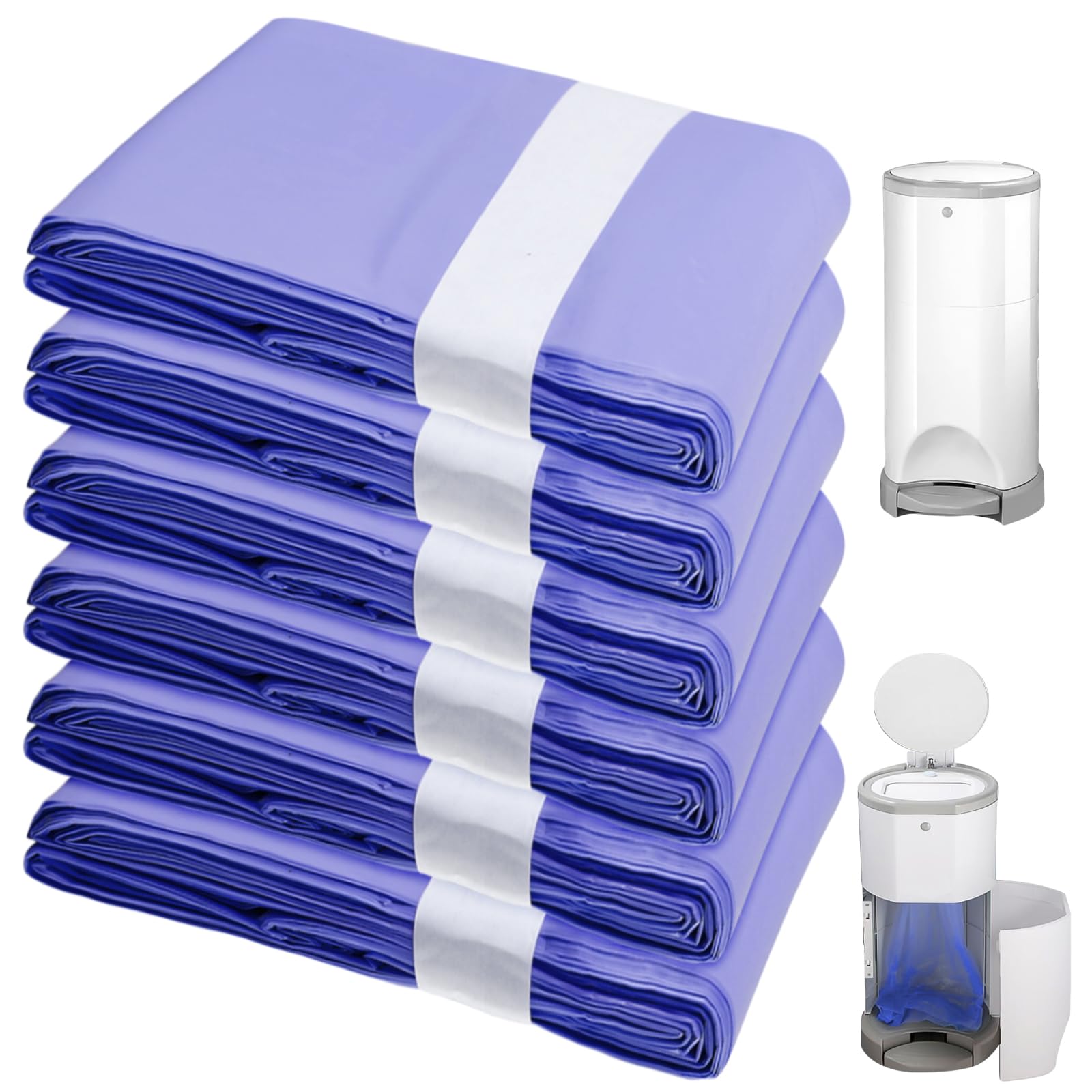 Lot de 6 recharges pour poubelle à couches, compatibles avec Korbell, recharge de 16 l, pour poubelle à couches, anti-odeur, violet