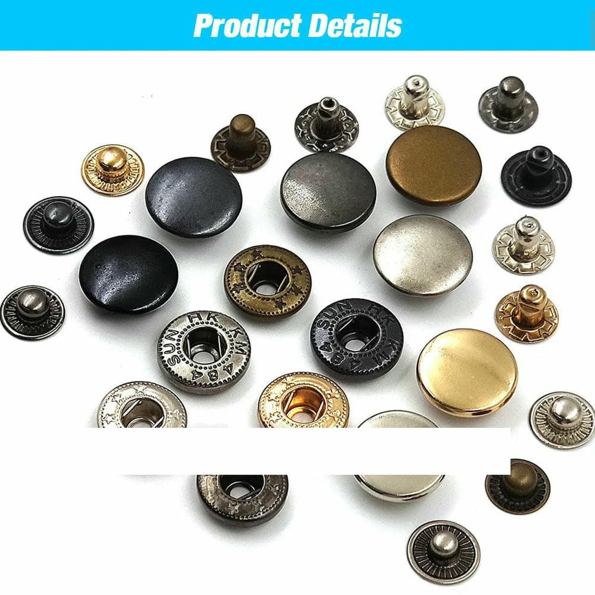 Kit de broches a presión, botones metálicos con alicates para instalar broches, ideal para marroquinería, ropa, vaqueros, bolsos y zapatos - SET A02