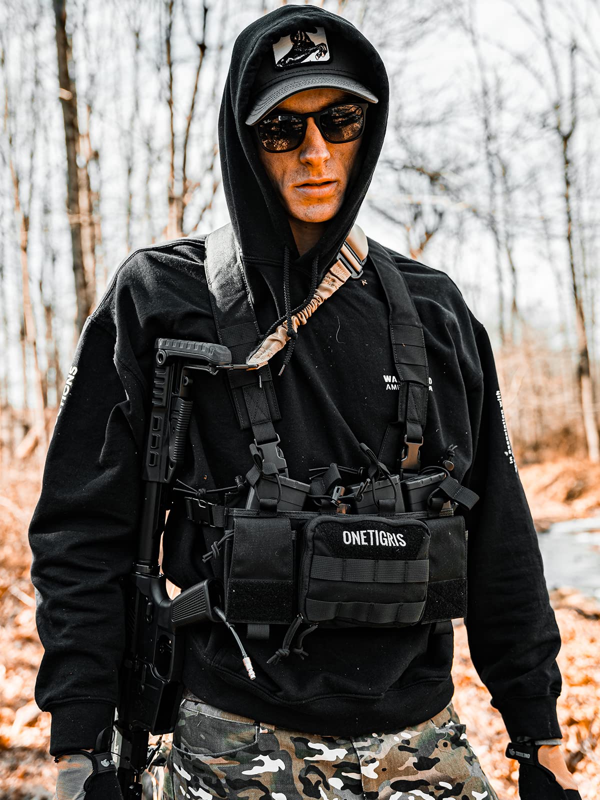 OneTigris Chest Rig MOLLE, Gilet Tactique Réglable pour Airsoft, Jeux CS, et Chasse Militaire