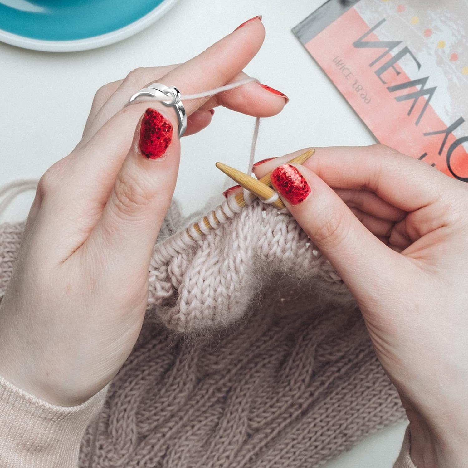 2 Pièces Anneaux À Tricoter Et 10 Pièces Marqueur De Point