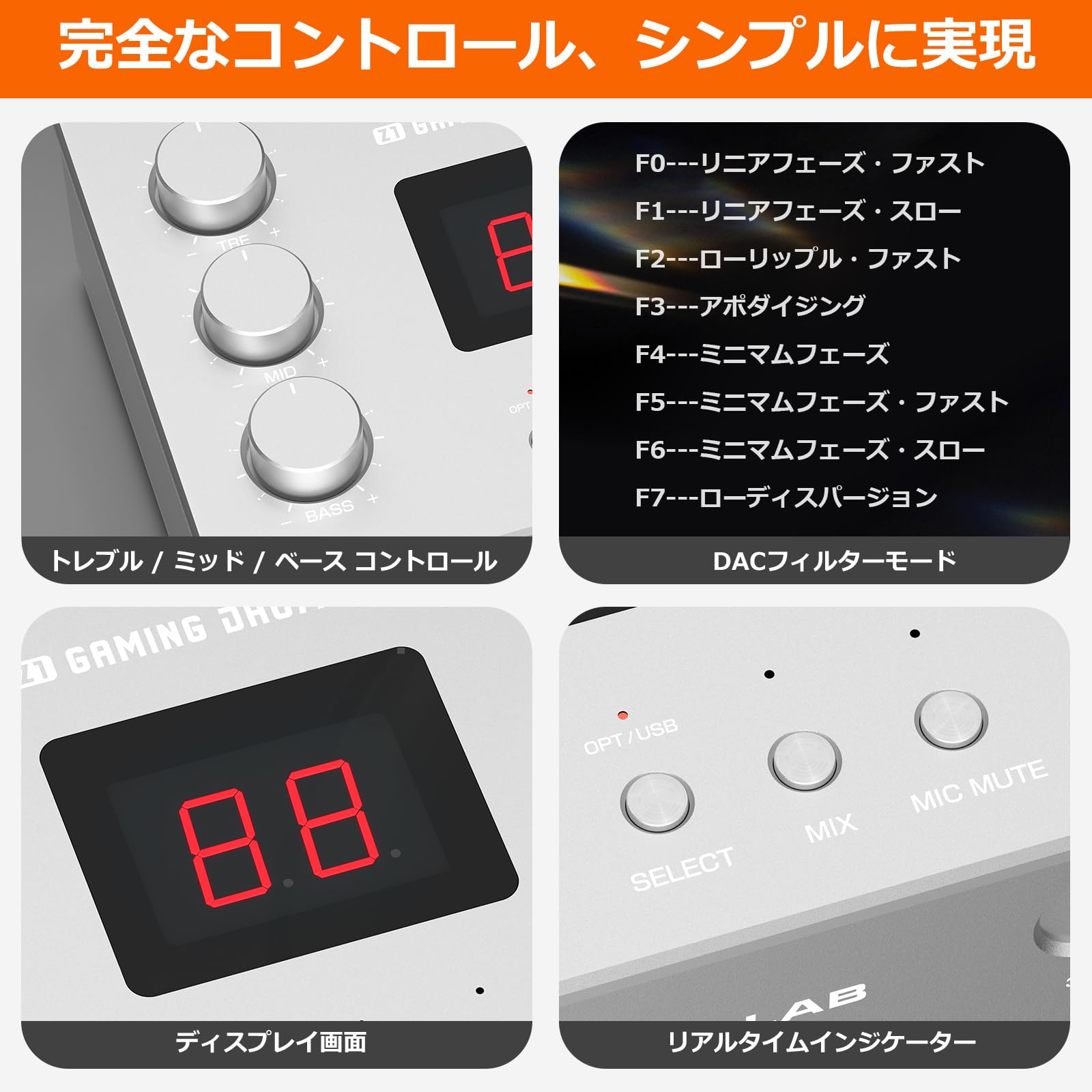 DAC da gioco Douk Audio x GD-LAB Z1: Amplificatore per giochi FPS con chip ESS9039Q2M, uscita cuffie bilanciata da 4,4 mm, ingresso microfono XLR, alimentazione 48V per PC, PS5, Switch e streamer