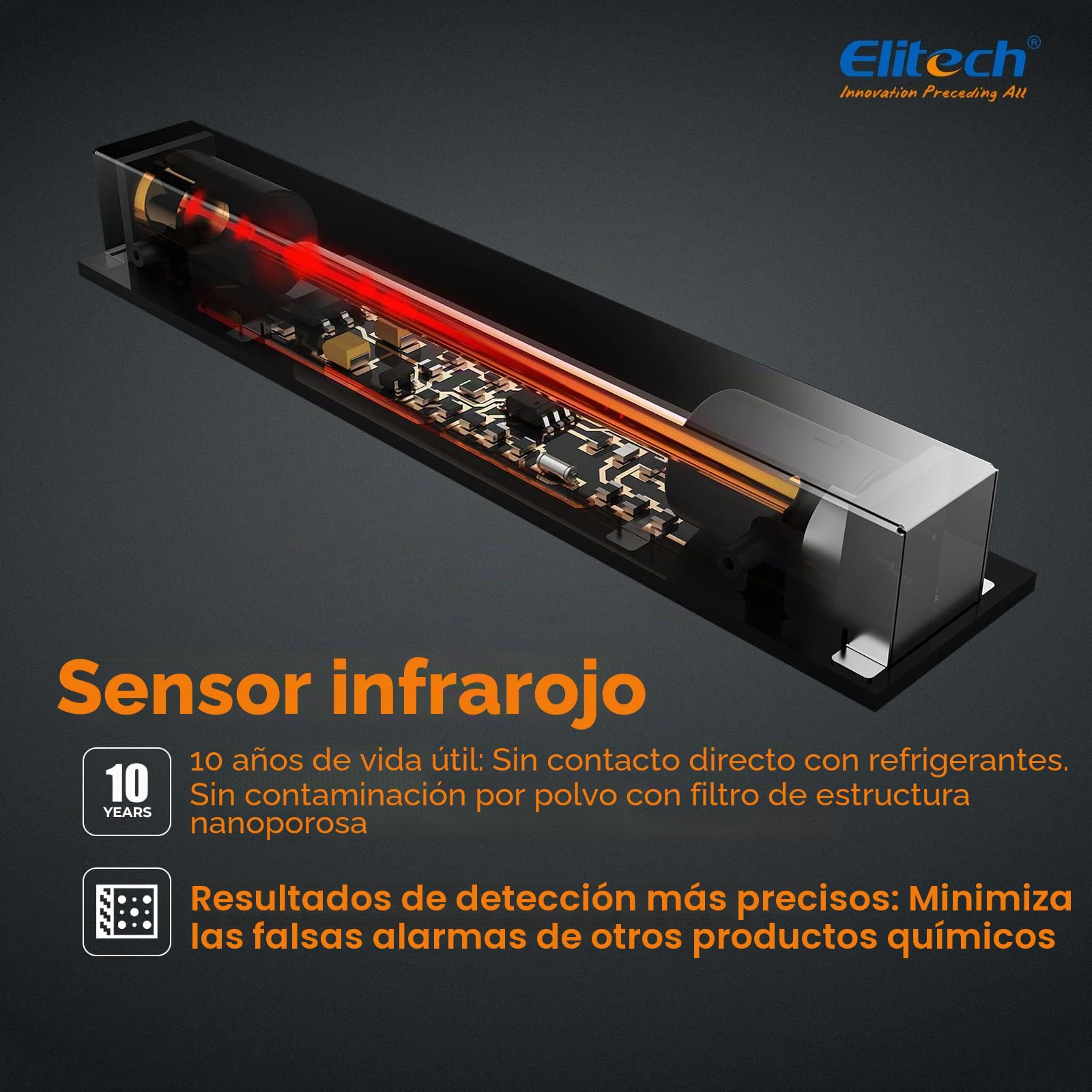 Elitech ILD-200 Pro Detector de Fugas Infrarrojo, Detector Profesional de Gas Refrigerante para R134a/R1234yf/R454B/R600a, para Aire Acondicionado, Neveras y Sistemas HVAC
