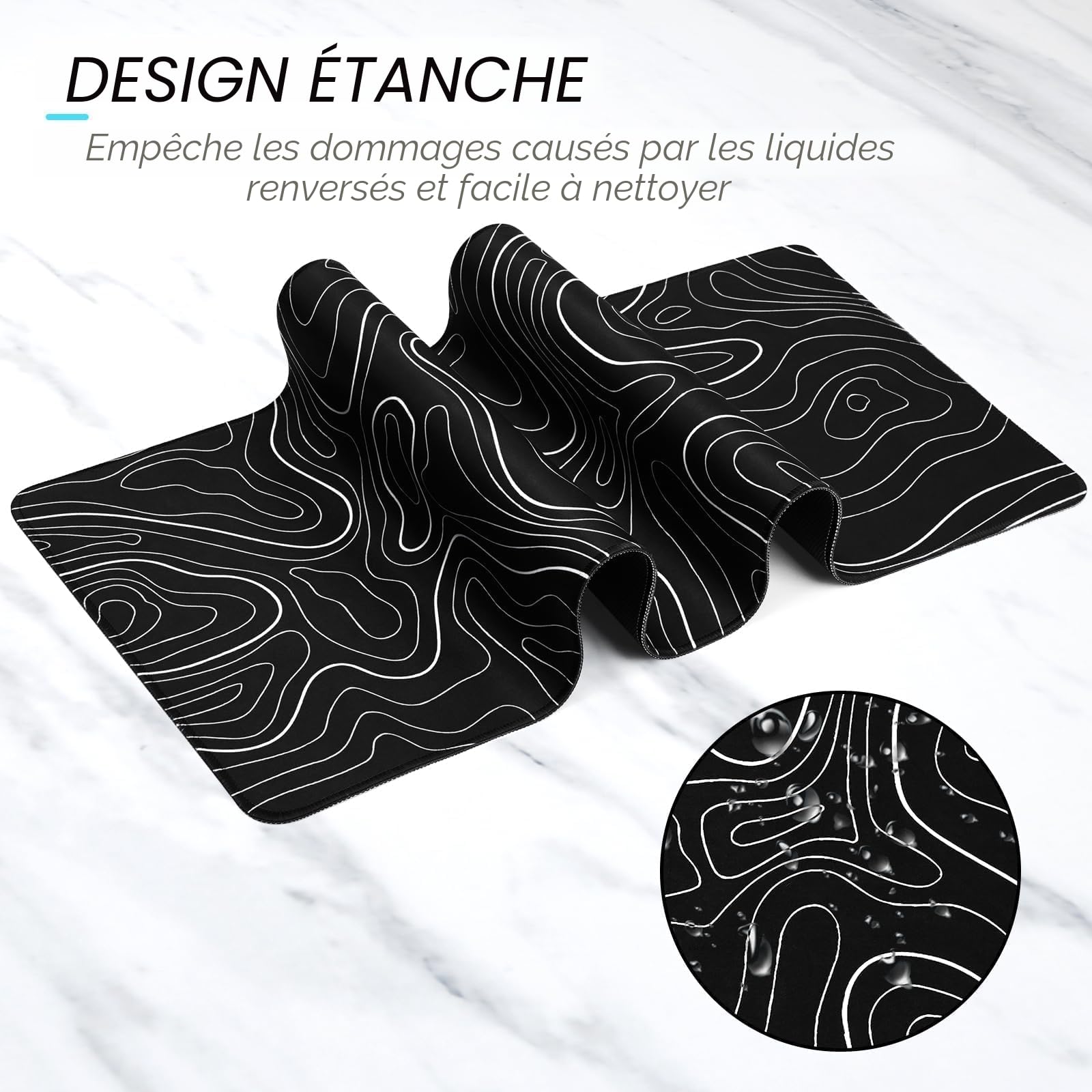 EFISH Tapis de Souris de Jeu Grand Bureau 800×300×3MM Lavable Ordinateur Portable Base Caoutchouc Antidérapante
