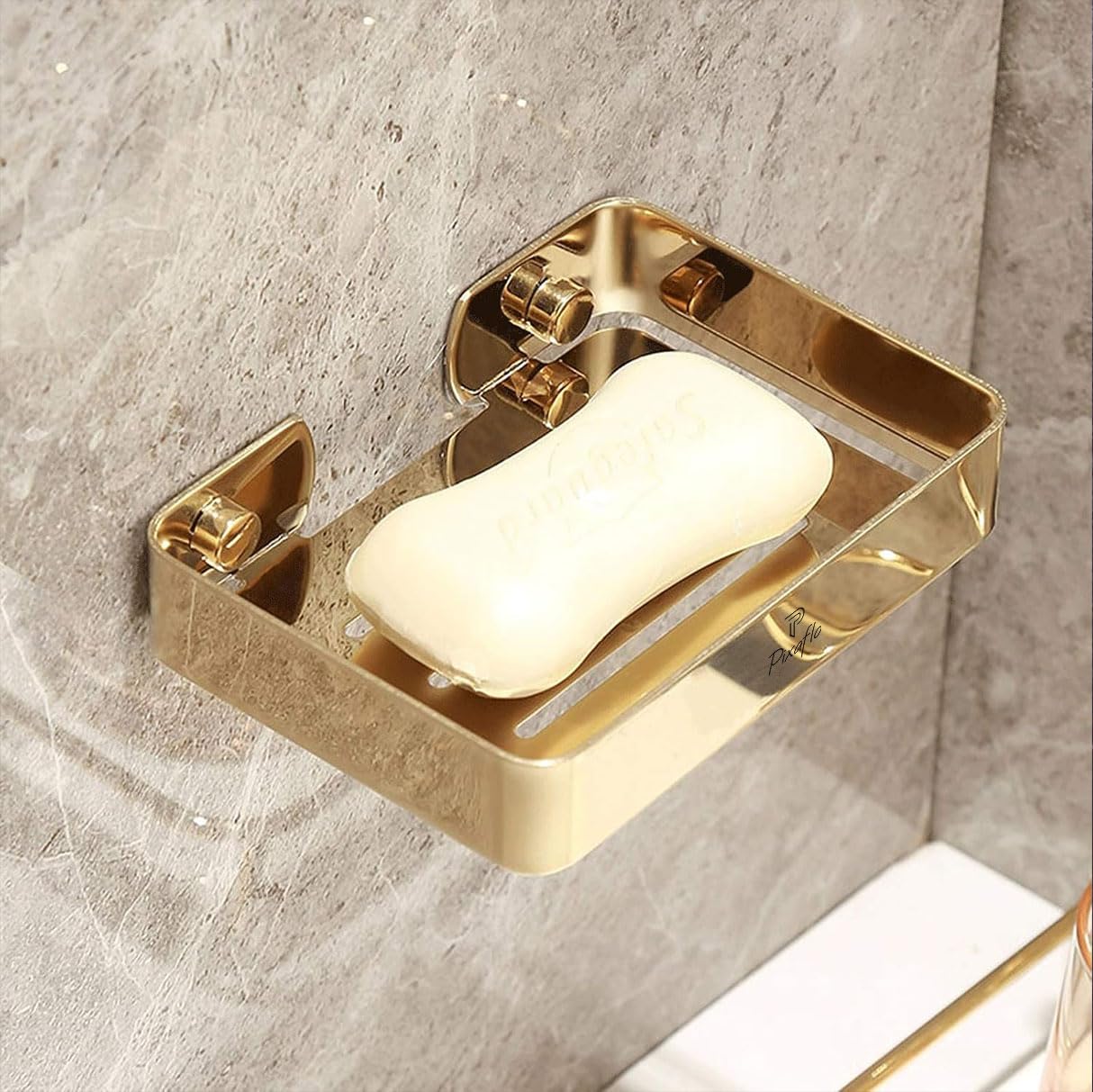 Pixaflo Stainless Steel 304 Grade Bathroom Soap Holder/Soap Stand/Soap Dish | Wall-Mounted | Durable | Anti-Rust | Sleek Black Finish | Bathroom Accessories | Golden-image-48
