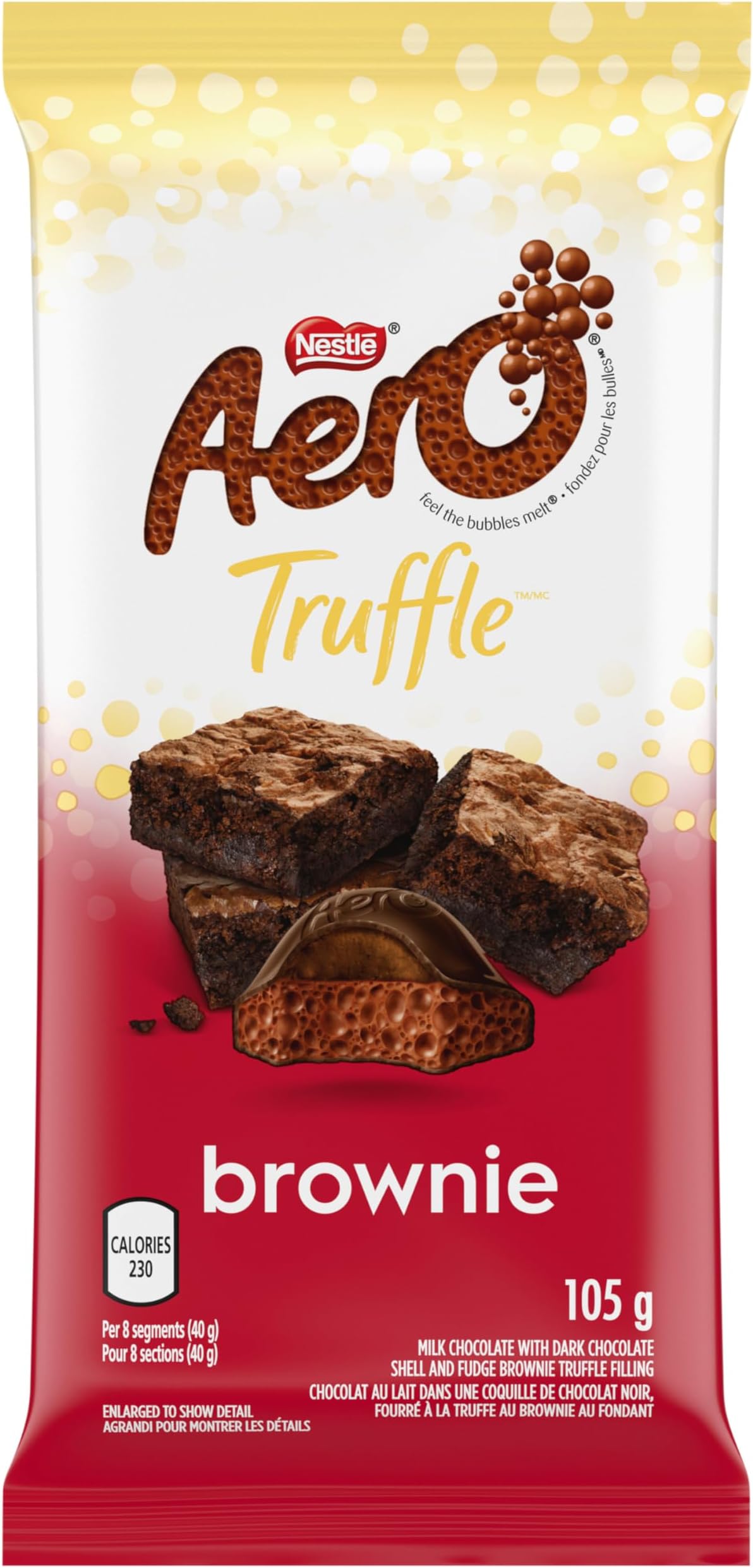 Nestle Aero Truffle Brownie Chocolate Bar, 105g/3.7oz., Imported from Canada)