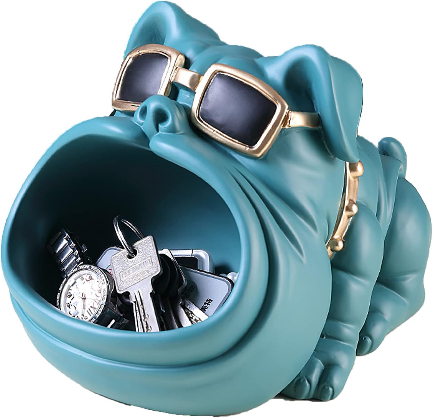 Statue di Bulldog, Artigianato, Ornamento Bulldog, Statuette, Figura, Scrivania, Bancone, Tavolo, Decorazione in Resina, Regalo di Compleanno per Le Feste, Green