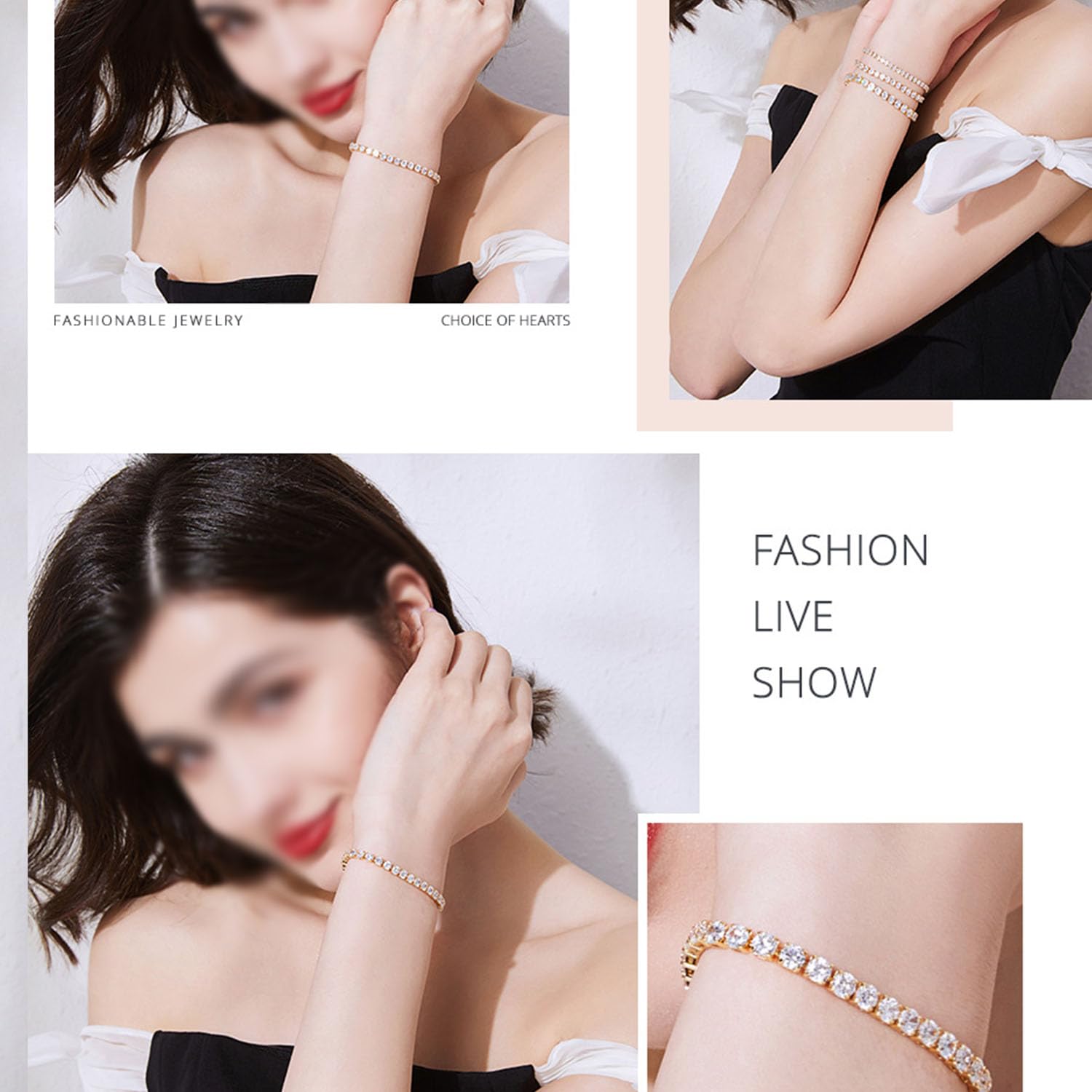 YCTTKDD 2 ück 18 Karat vergoldetes 4 mm kubisches Oxid-Messing-Zirkon-klassisches Tennisarmband, Damen-Goldarmband (Größe 7,48 Zoll)