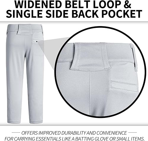 Miniatura 4 de QBK 2T 3T 4T 5T to 17 años Niños Pantalones de Béisbol Pantalones Pantalones de Softbol Niños Tee Ball Pantalones