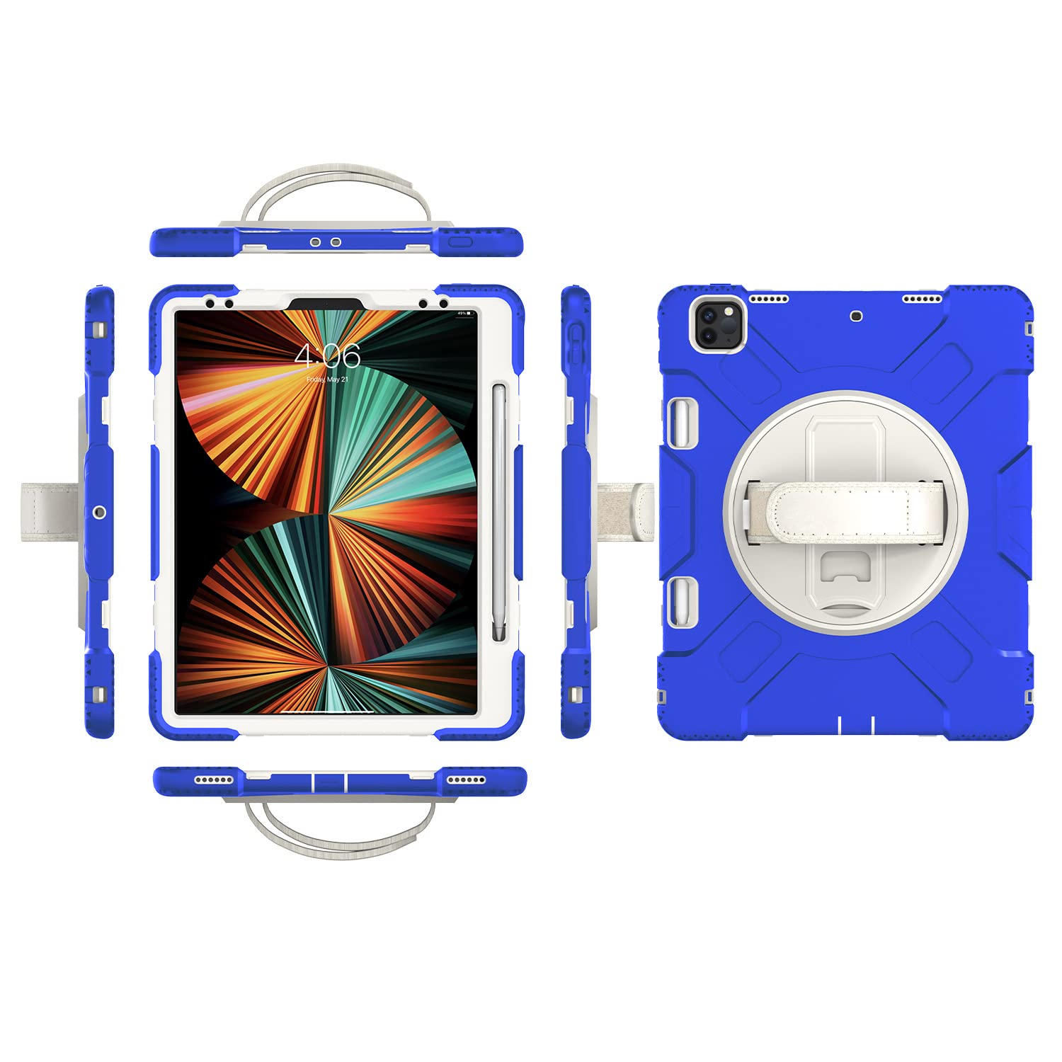 Funda iPad Pro 12.9 con soporte de lápiz y correa giratoria 360 5