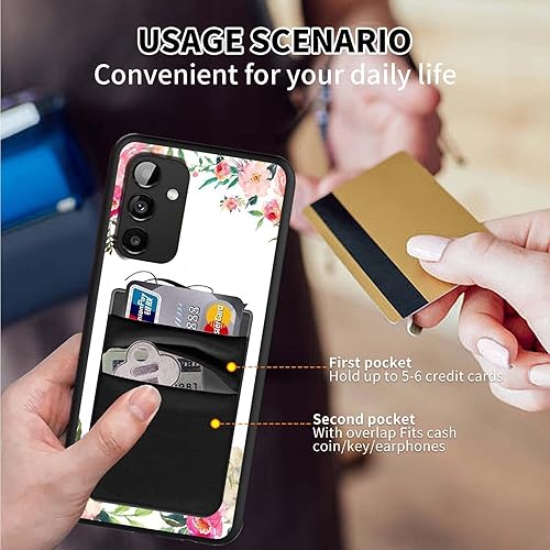 Miniatura 5 de Funda para teléfono Galaxy A14 5G, funda para Samsung A14 5G y tarjetero para teléfono, funda delgada y suave de TPU 1-37 con versículo bíblico a
