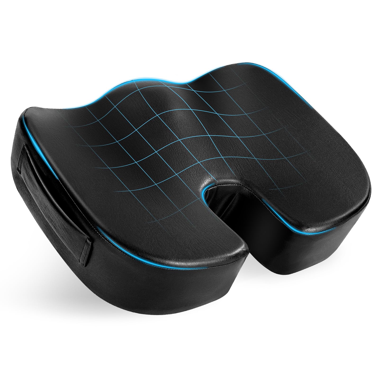 Lussuoso cuscino da seduta, in memory foam spesso 7,6 cm, per alleviare la pressione, sciatica, dolore al coccige e sollievo dal mal di schiena, multiuso per candeggina, auto, giochi, sedia da