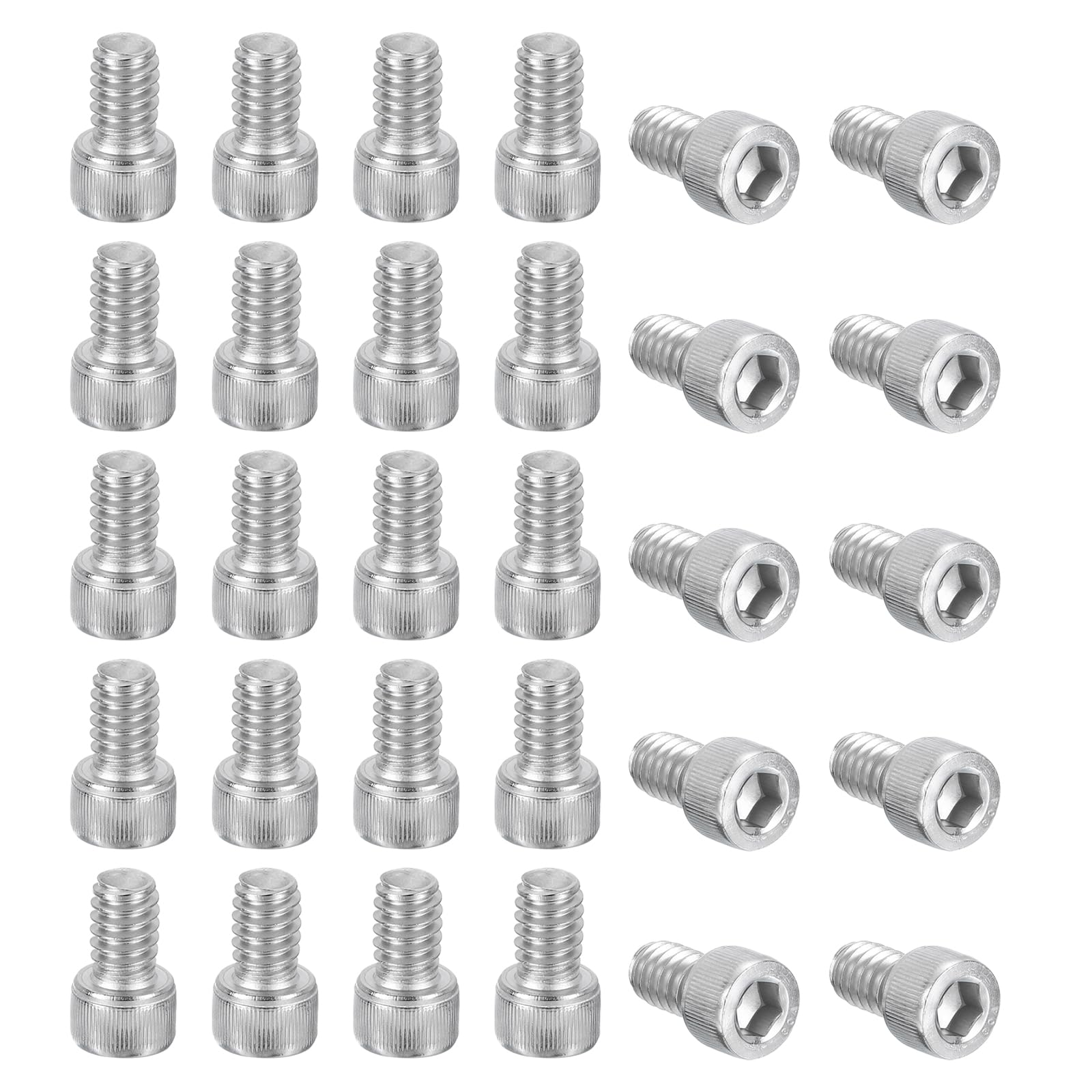 PATIKIL 1/4-20 x 3/8" Hex Socket Cap Head Screw Bolt, 30Pcs 304 Stainless Steel 18-8