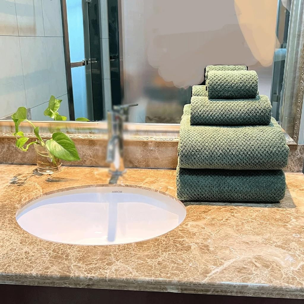 Bathroom Hand Towels Polyester Towel Set of 6 Quick Drying Fiber Towels