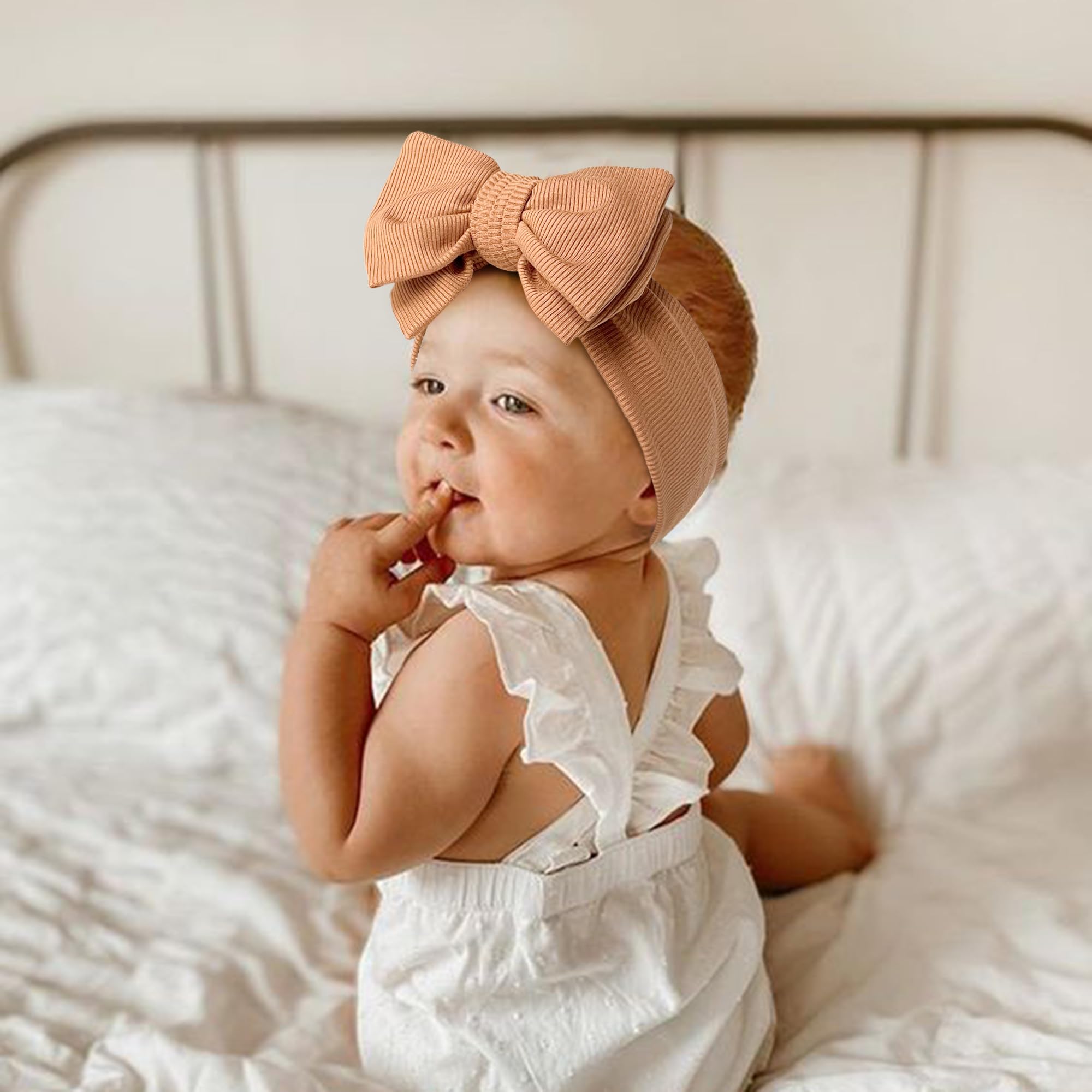 Niceye Fasce per capelli per neonate con fiocco, accessori per capelli fatti a mano, elastici per neonati
