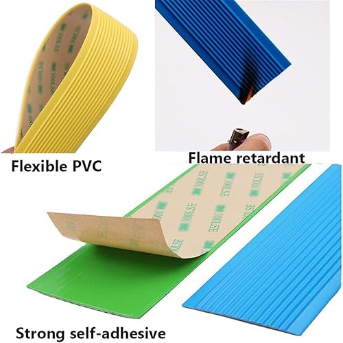 Miniatura 2 de Pisada de seguridad, autoadhesiva, antideslizante, de 3.2 pies, para escalones de interiores y exteriores, impermeable y resistente al fuego (color