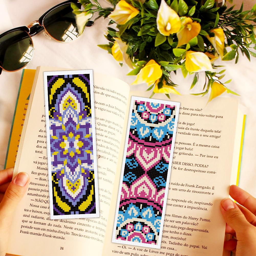 ACRNIGHEET Kit de 6 marcadores de punto de cruz para principiantes, mandala, estampado, kit de punto de cruz para adultos, kit de punto de cruz para adultos, kit de punto de cruz para adultos con