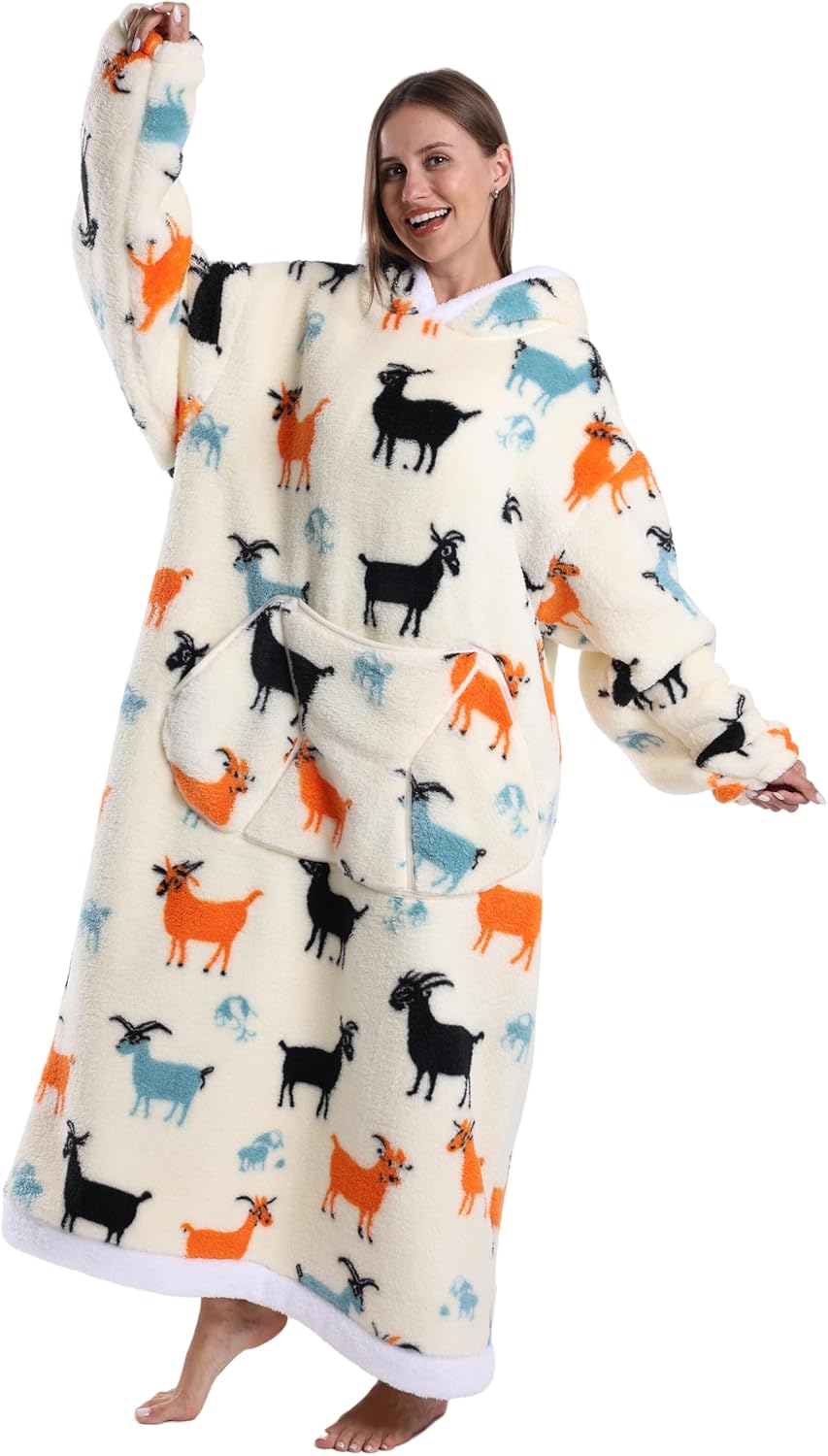 ZXIMU Blanket Hoodie, Wearable Blanket Extra Long Hoodie Blanket for Women Comfy Snugaies for women.